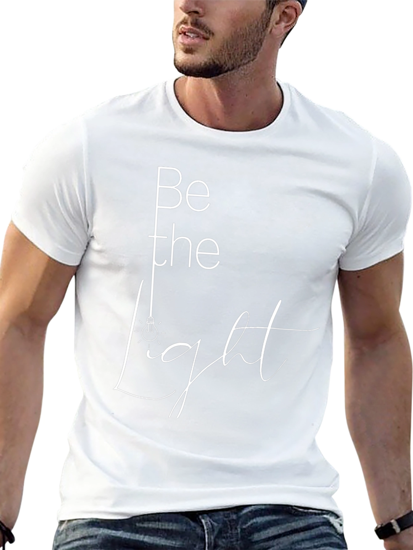 Be The Light Graphic Tee - Stylish Black T-Shirt