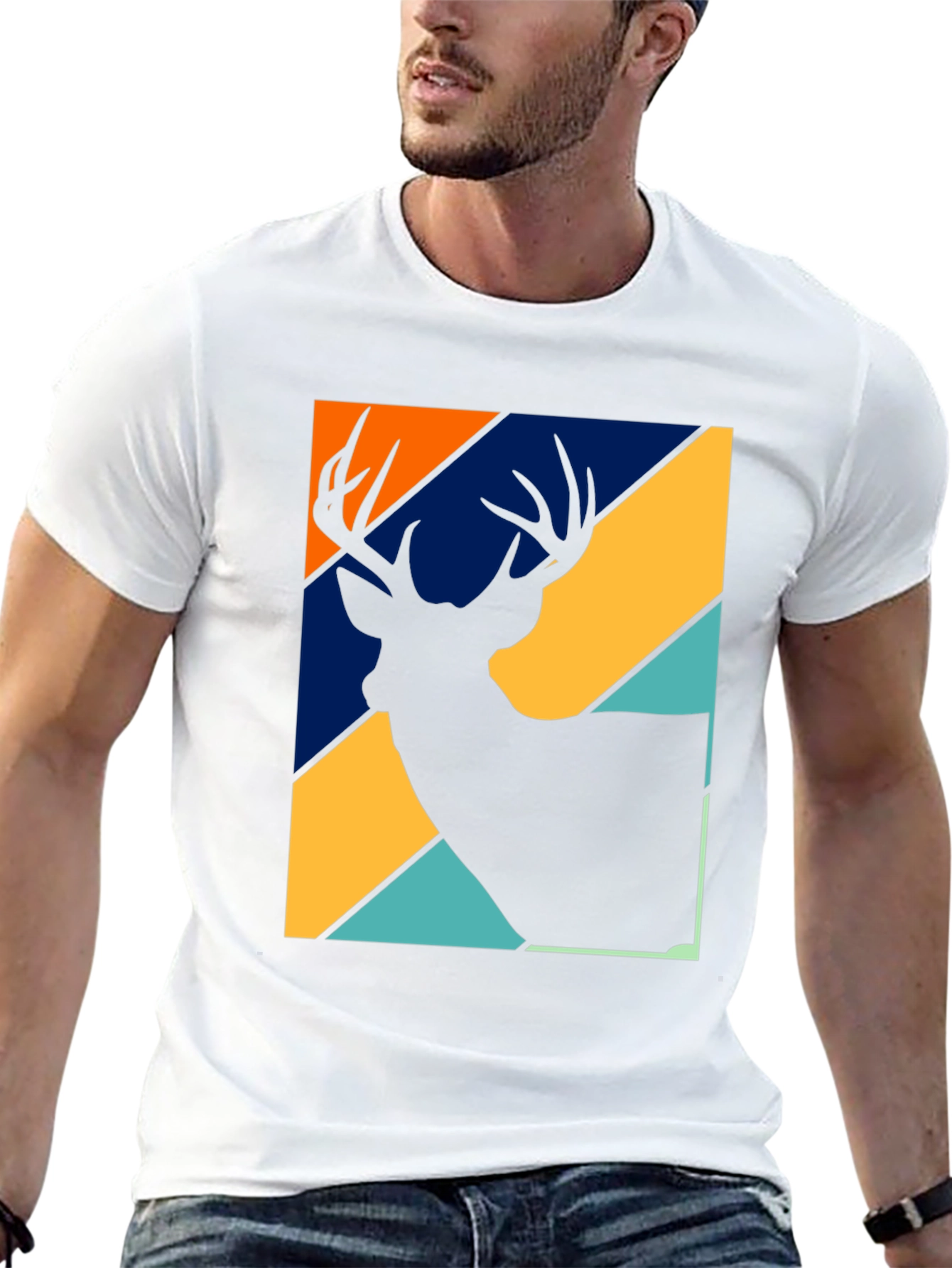 Retro Deer Silhouette Graphic Tee