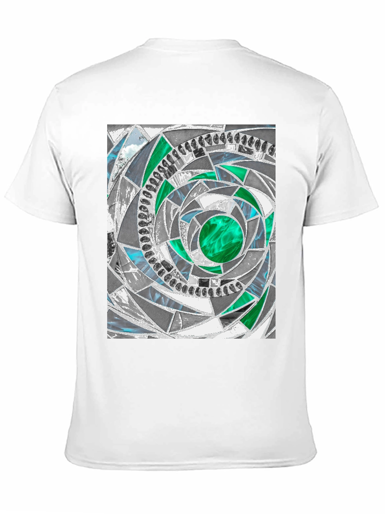 Geometric Vortex Graphic Tee - Abstract Design