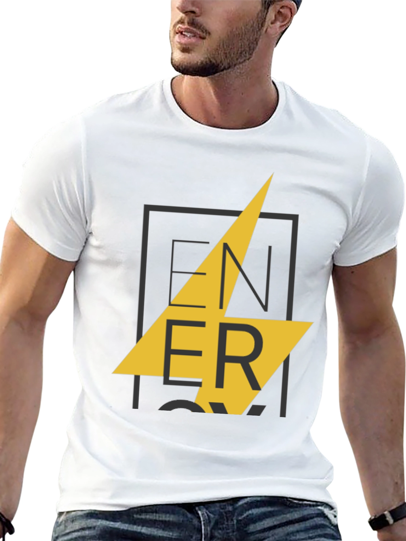 Mens Black ENERGY Graphic Print T-Shirt