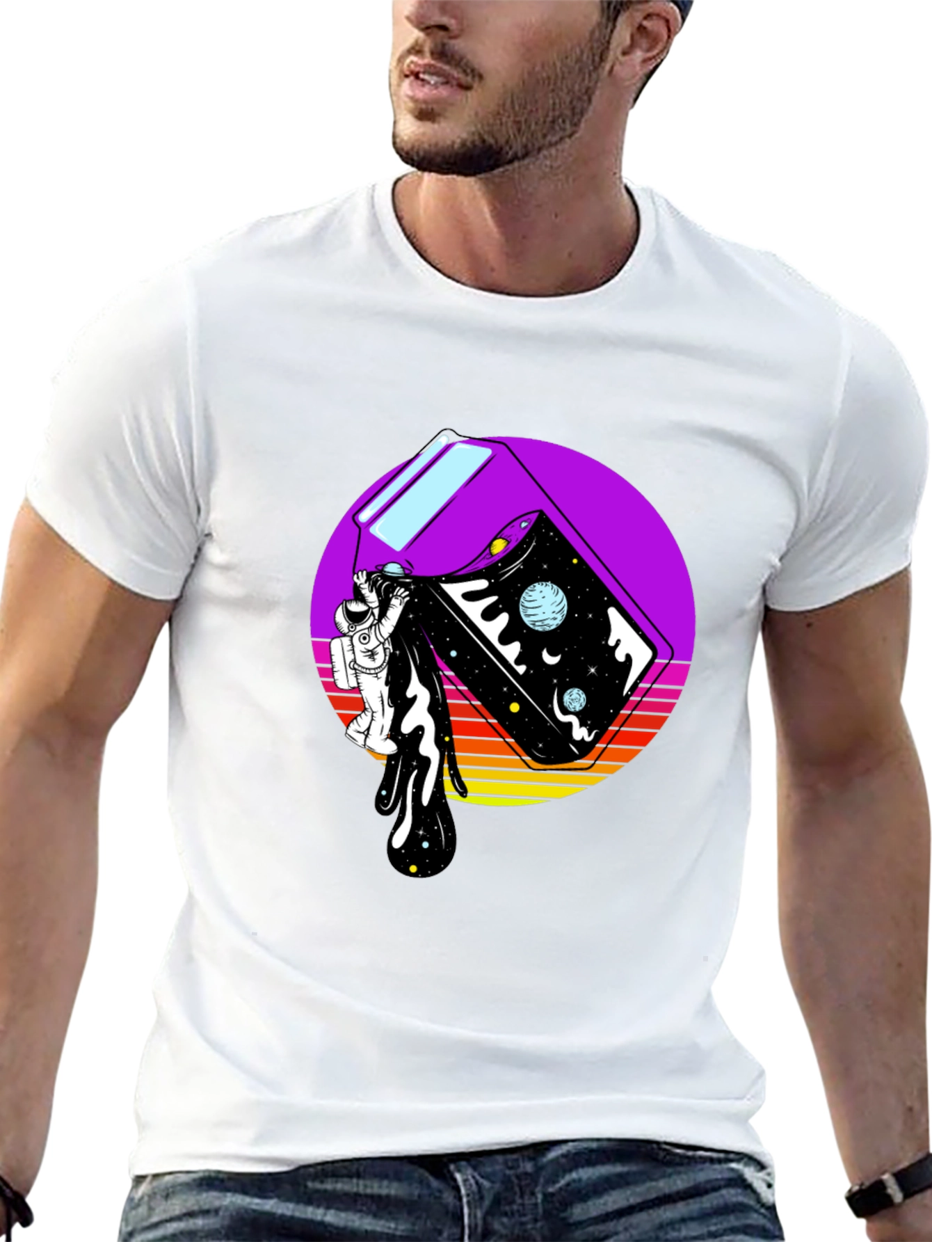 Astronaut Space Milk Graphic Tee