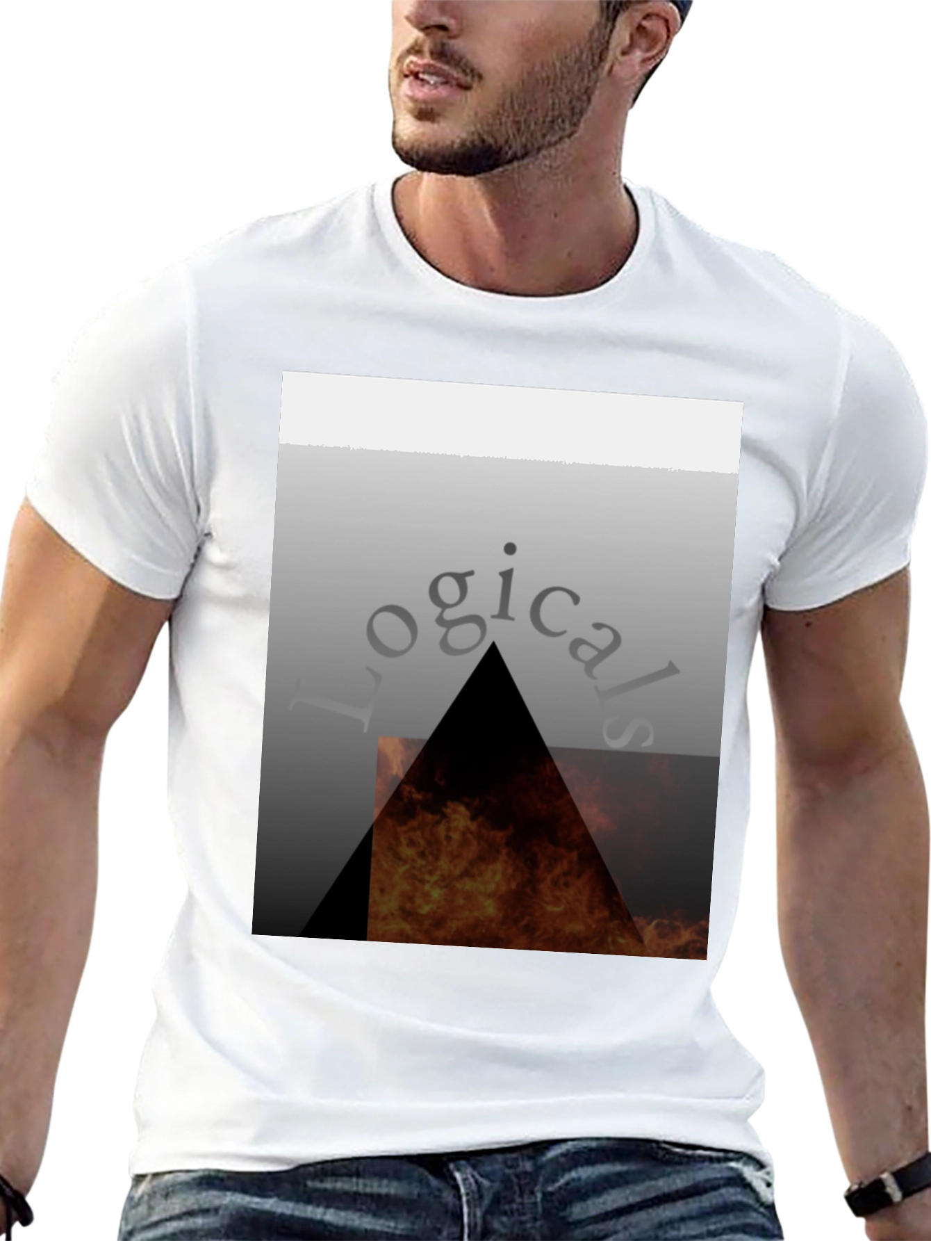 Logical Fire Triangle Graphic T-Shirt