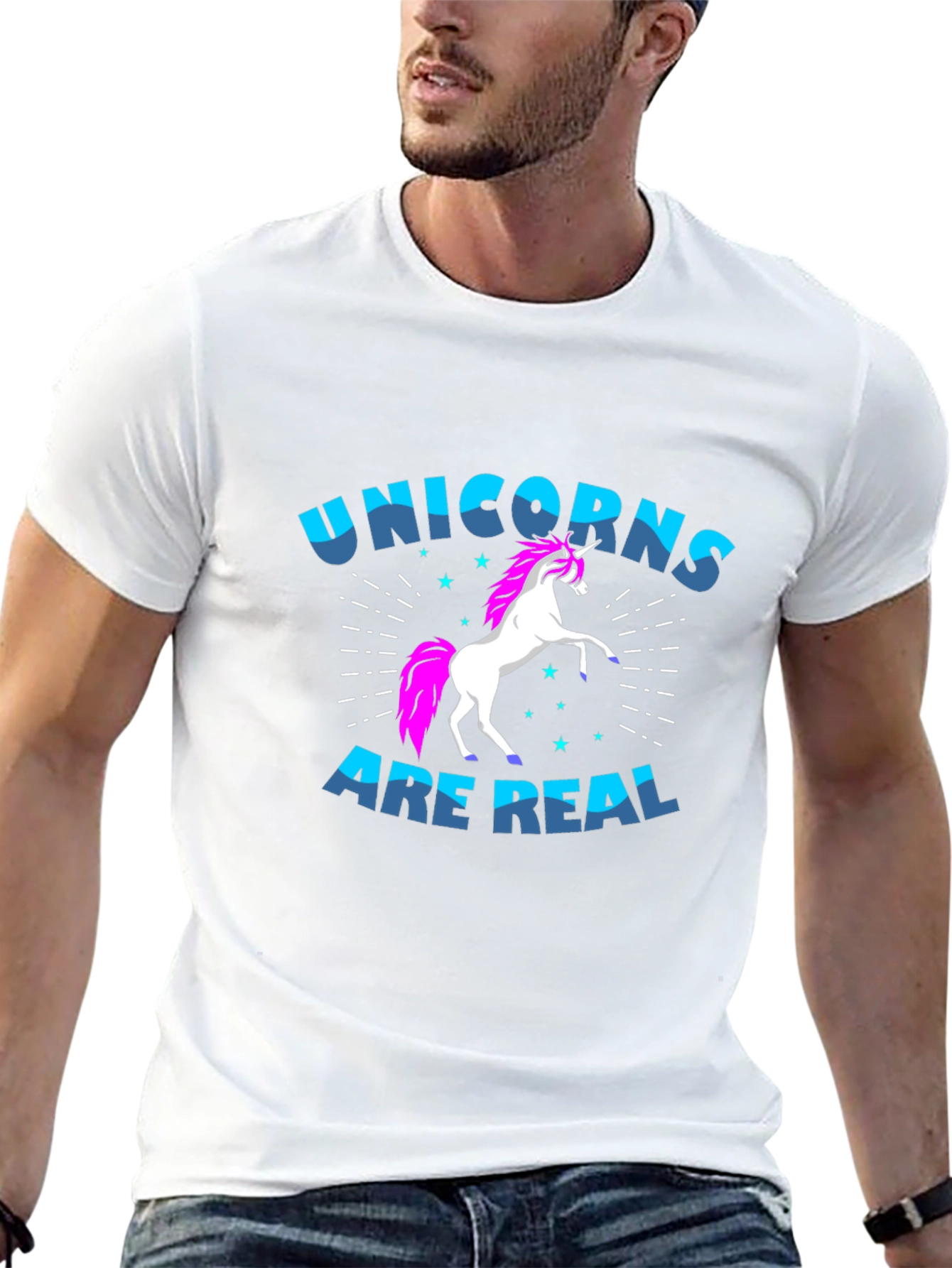Unicorns Are Real Black Graphic T-Shirt