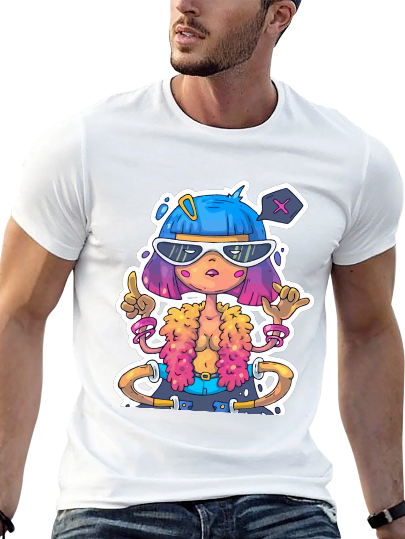 Cartoon Character Graphic Tee - Unique Style