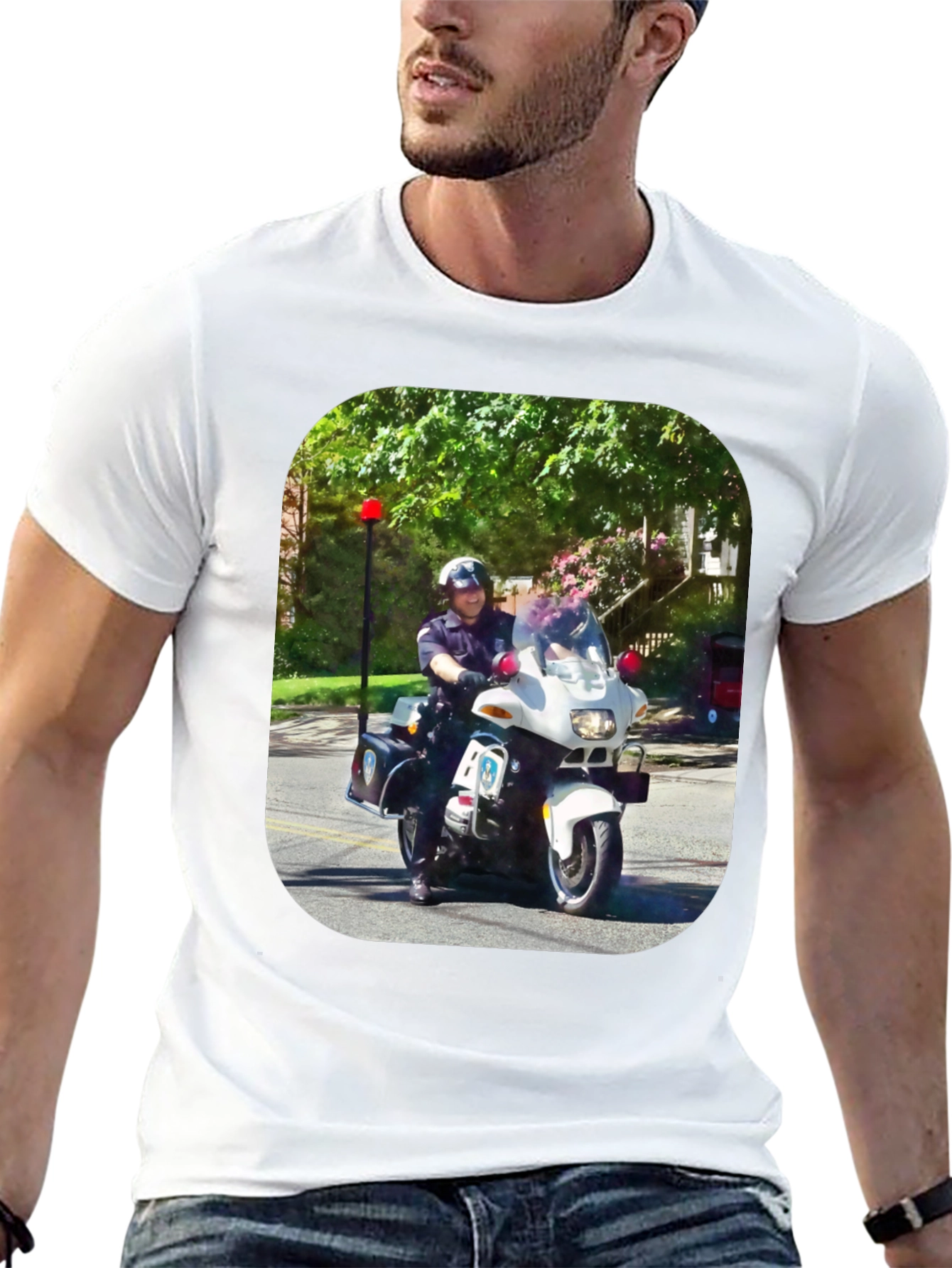 Motorcycle Cop Graphic T-Shirt