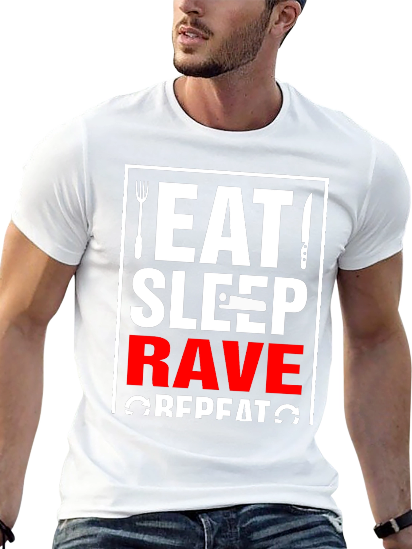 Eat Sleep Rave Repeat Graphic Tee