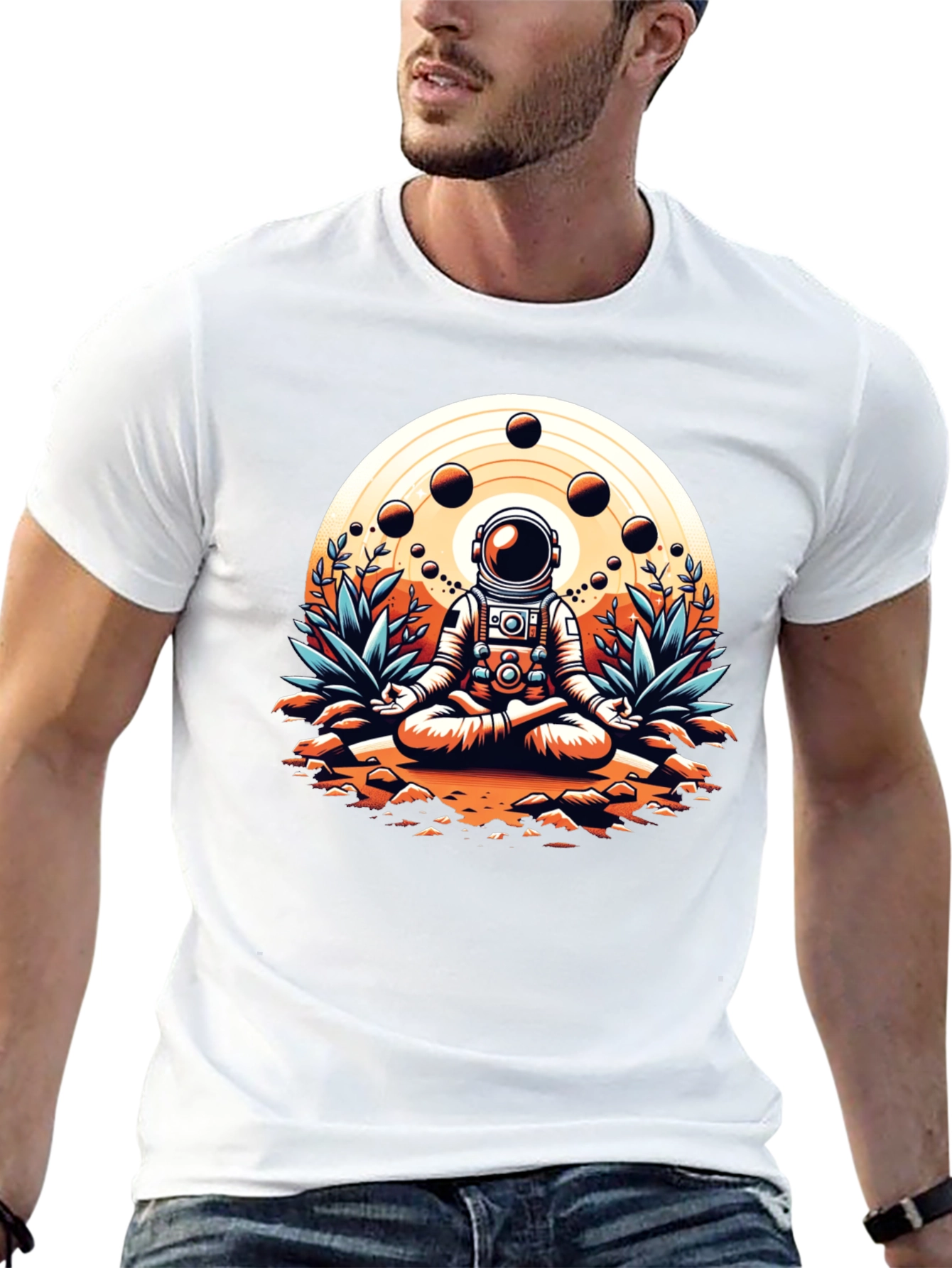 Astronaut Meditating Graphic T-Shirt