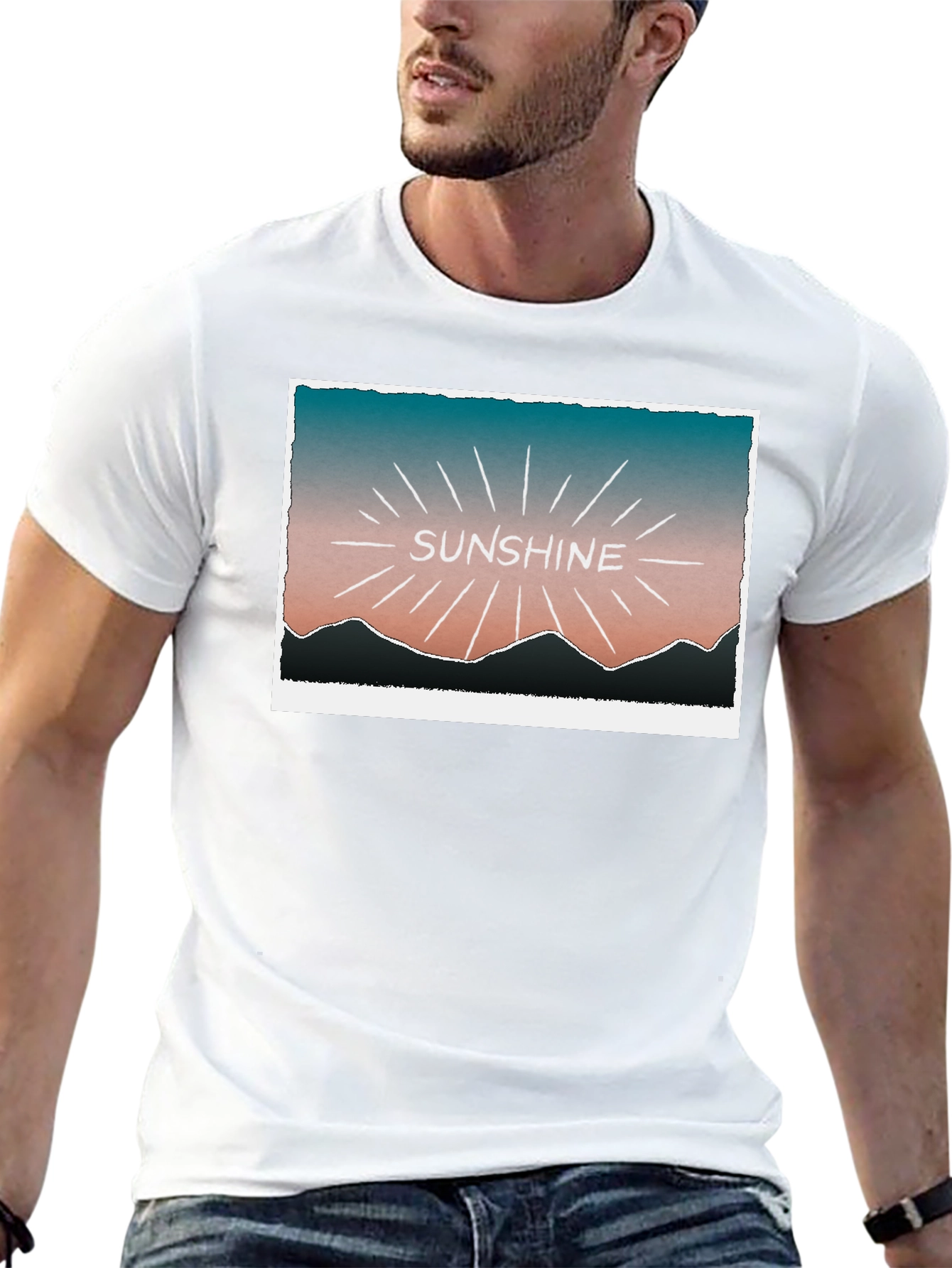 Sunshine Graphic Tee - Black Cotton T-Shirt