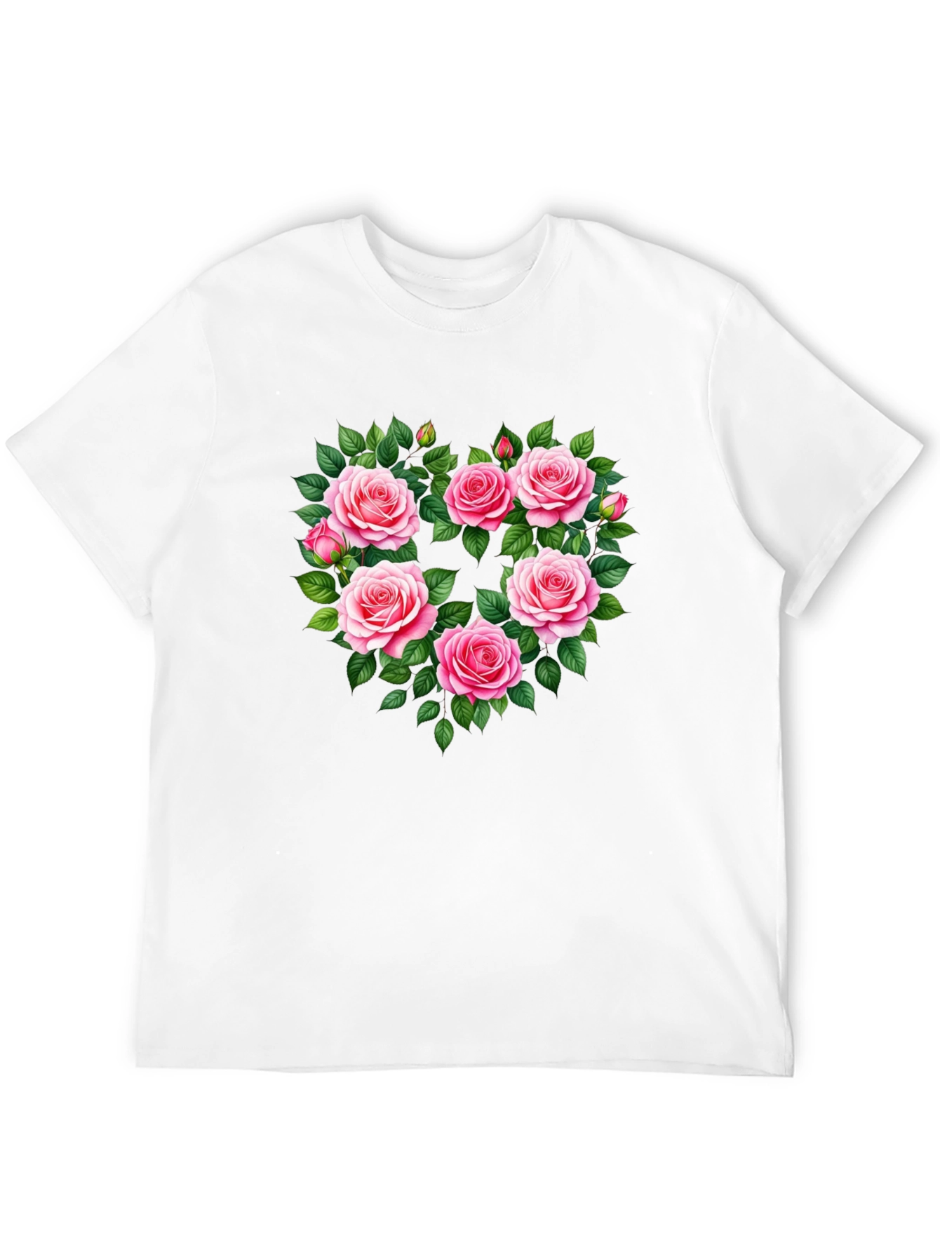 Floral Heart Graphic T-Shirt - Romantic Roses Tee
