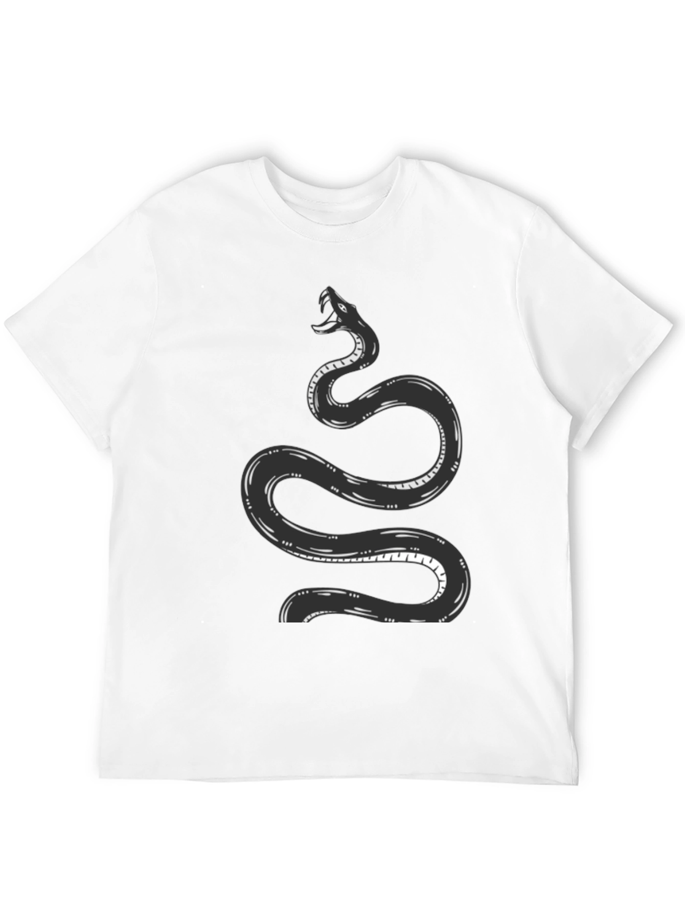 Snake Graphic Tee - Black Cotton T-Shirt