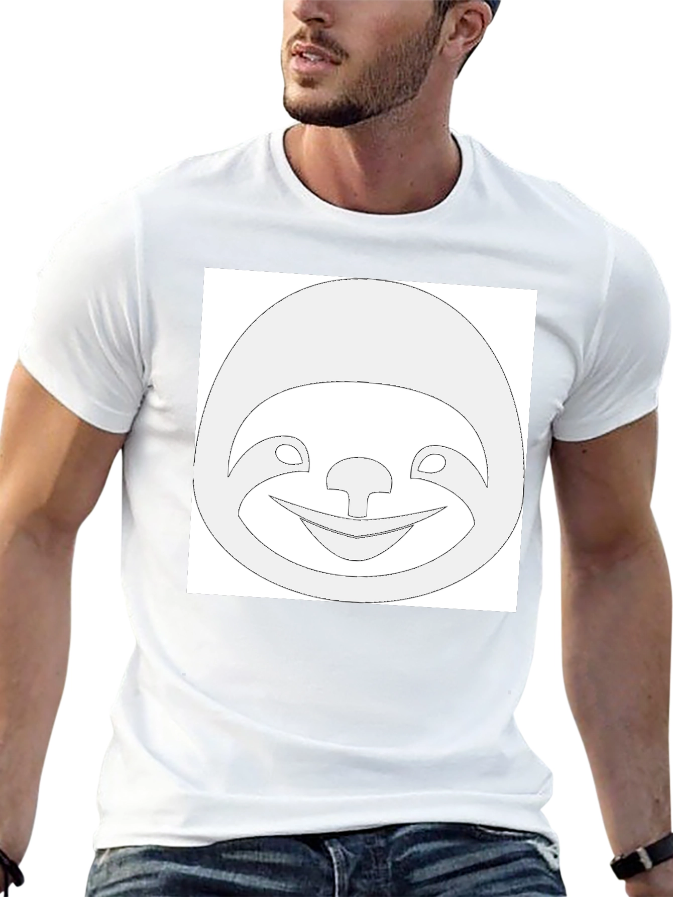 Funny Sloth Graphic Tee - Black Cotton T-Shirt