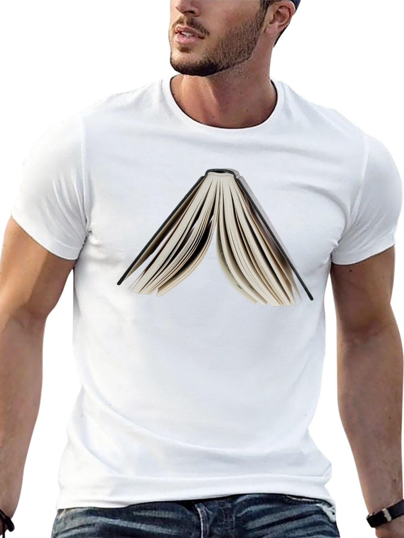 Open Book Graphic Tee - Black Unisex T-Shirt