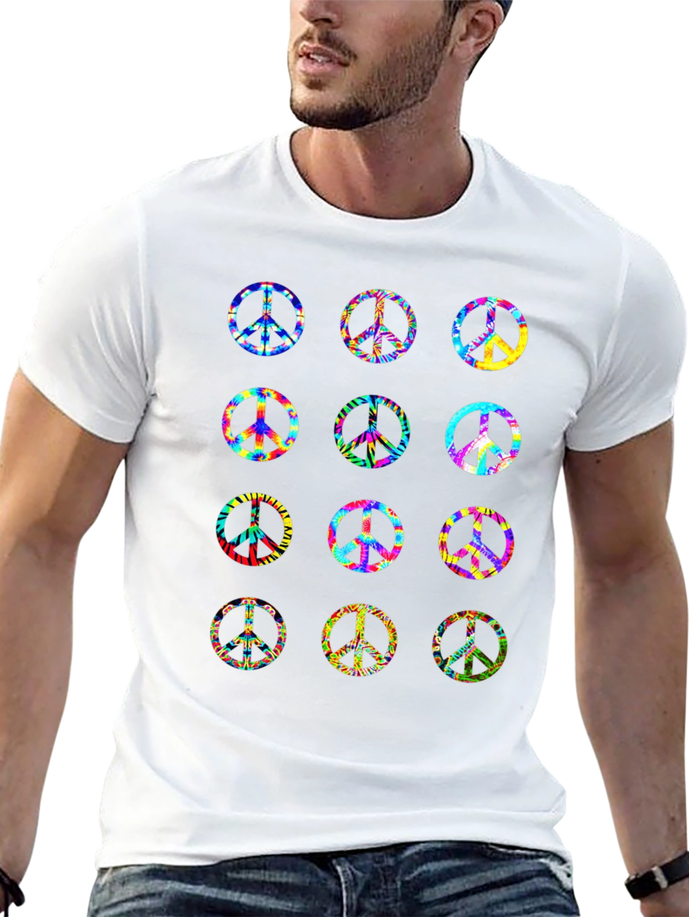 Peace Sign Tie Dye Graphic T-Shirt
