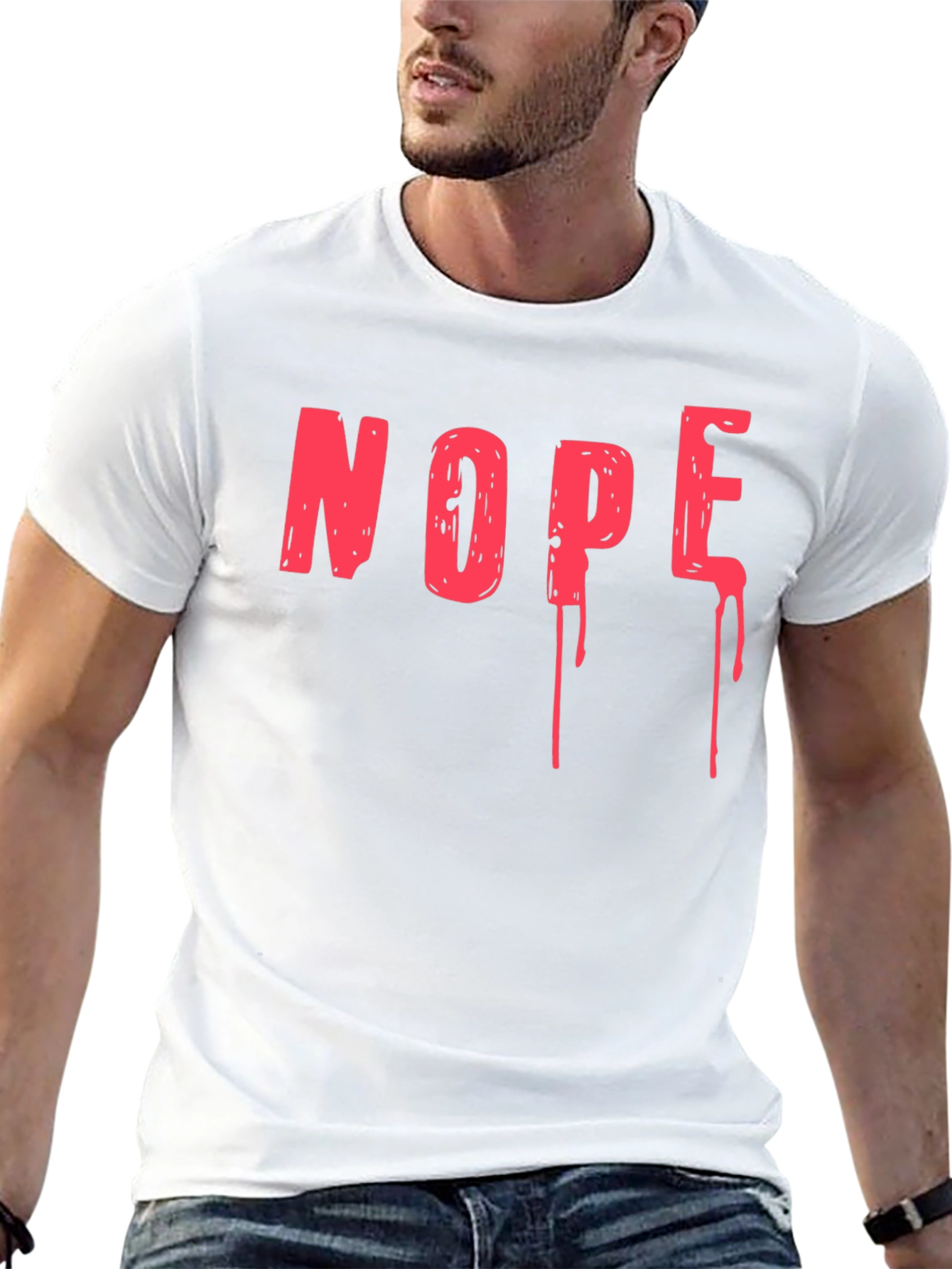 Nope Drip Graphic Tee - Black Cotton T-Shirt