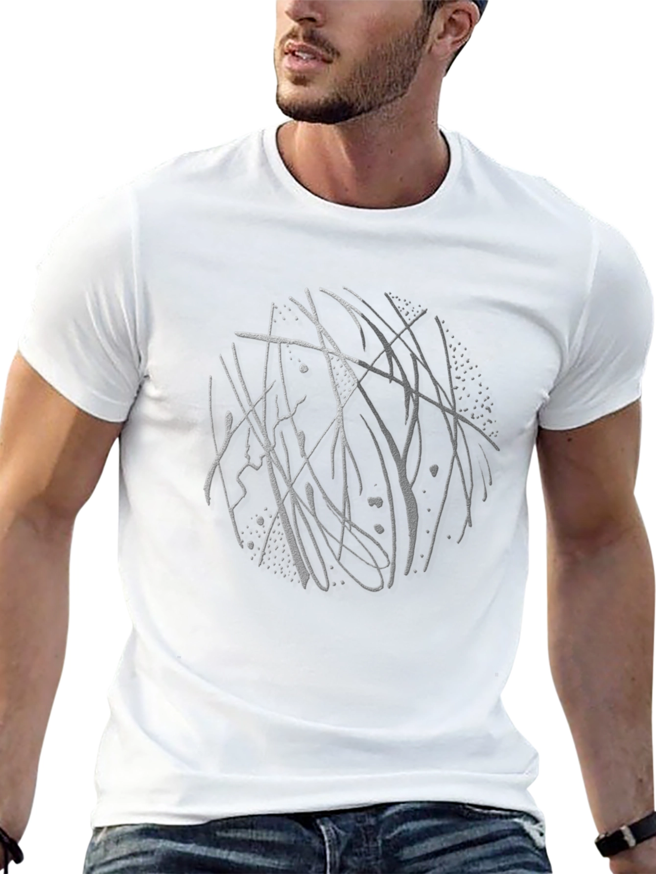 Abstract Art Black Crew Neck T-Shirt