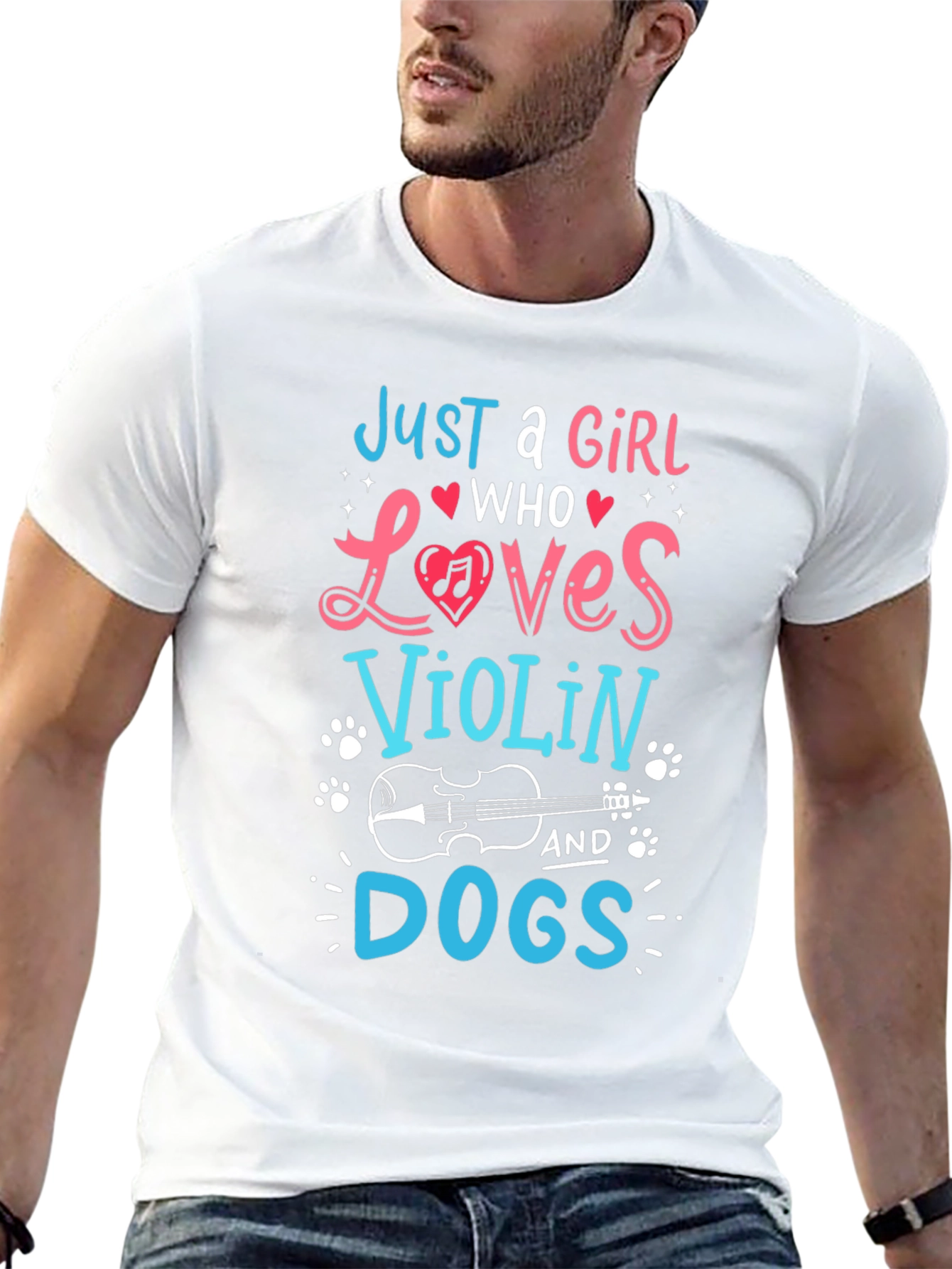 Just A Girl Who Loves Violin & Dogs Tee