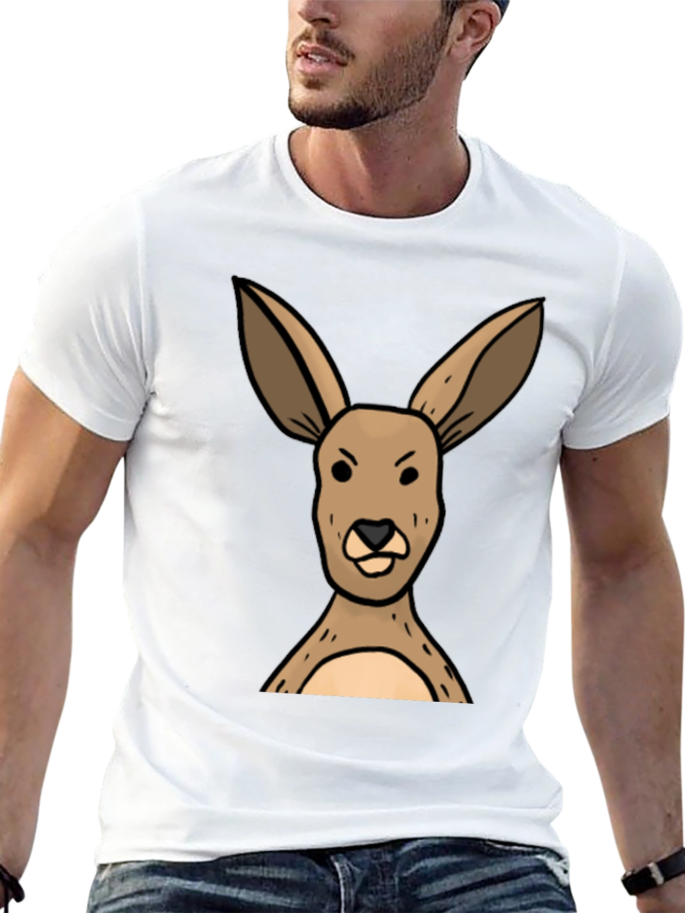 Funny Kangaroo Graphic Tee - Unisex Black T-Shirt