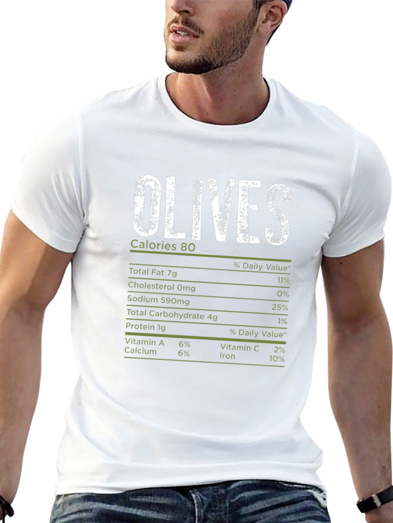 Olive Nutrition Facts T-Shirt - Funny Food Tee