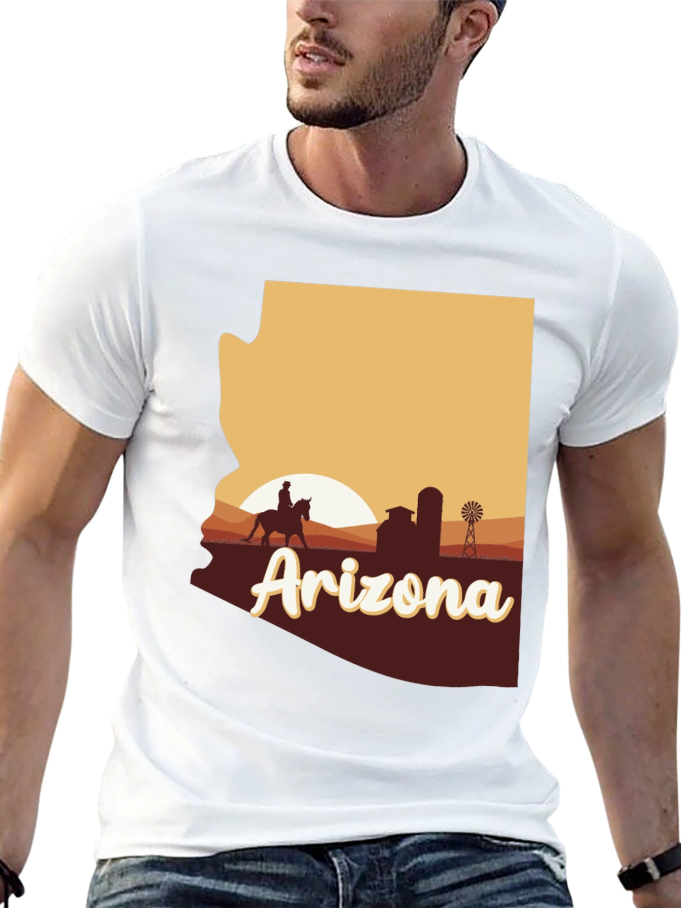 Arizona Graphic T-Shirt - Desert Sunset State Pride Tee