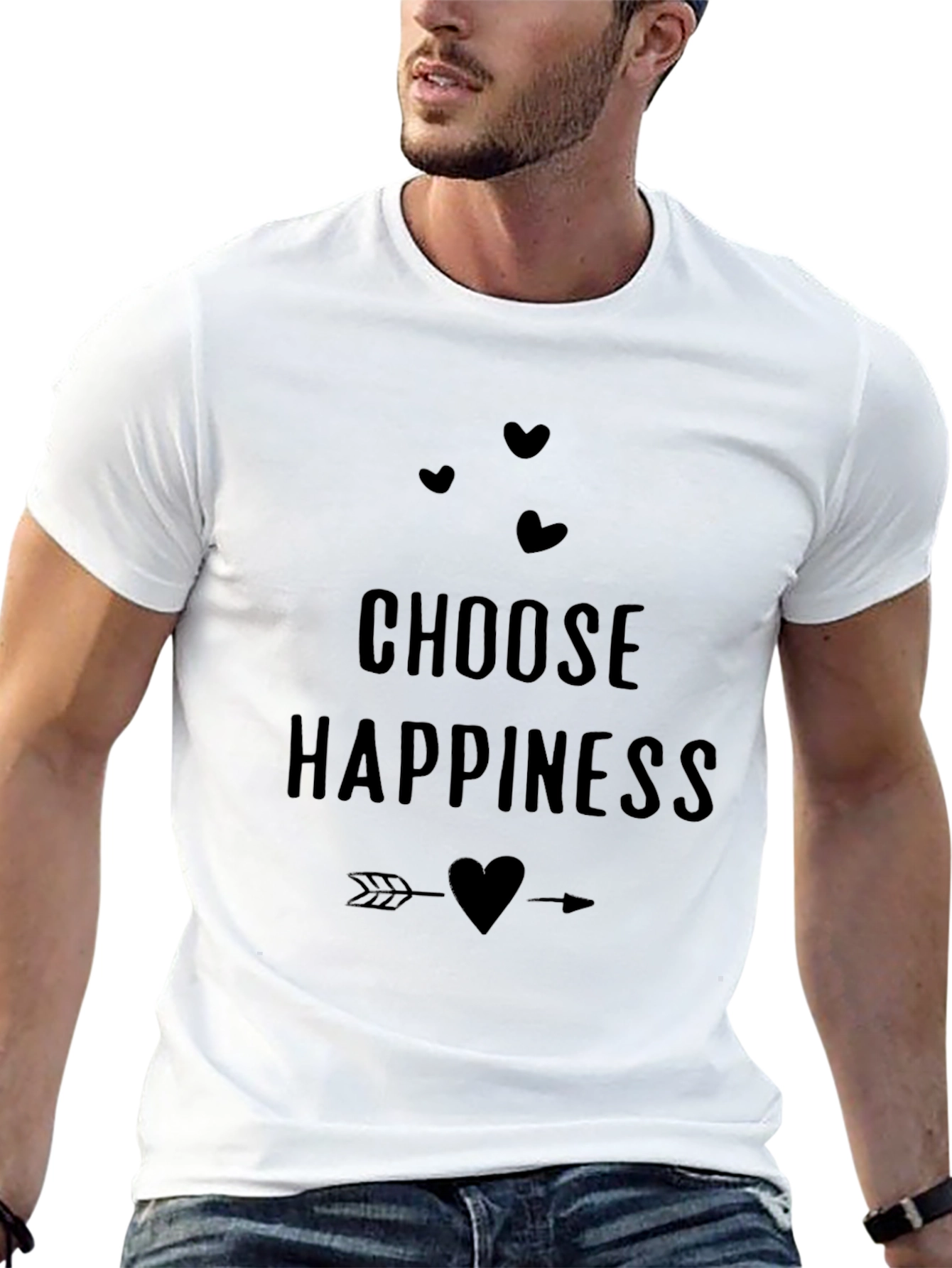 Choose Happiness Graphic Tee - Trendy Comfort