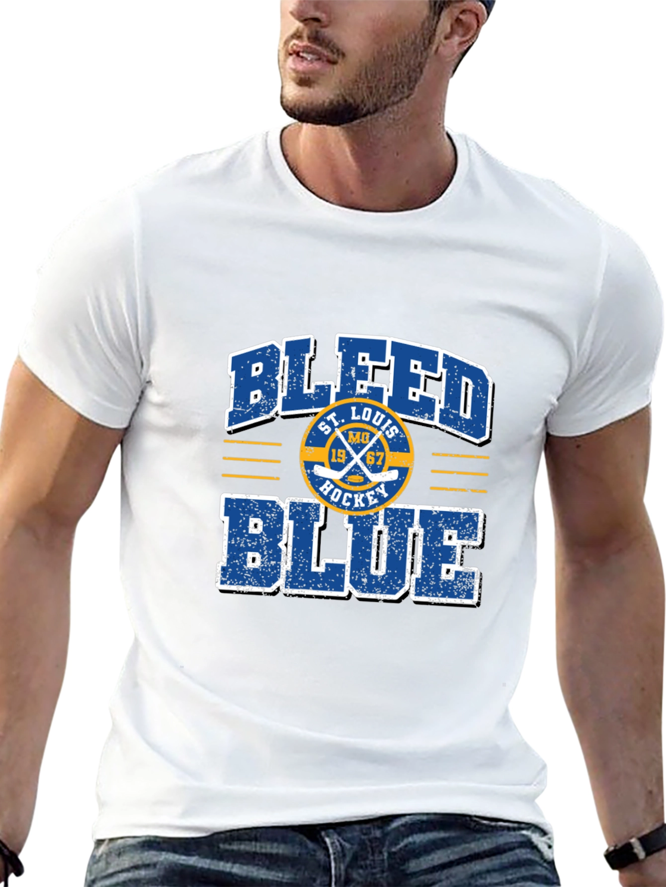 St. Louis Hockey Bleed Blue Graphic Tee