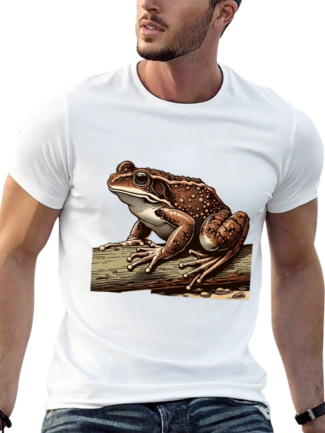 Frog Graphic Print Tee - Cool Nature Lovers Shirt