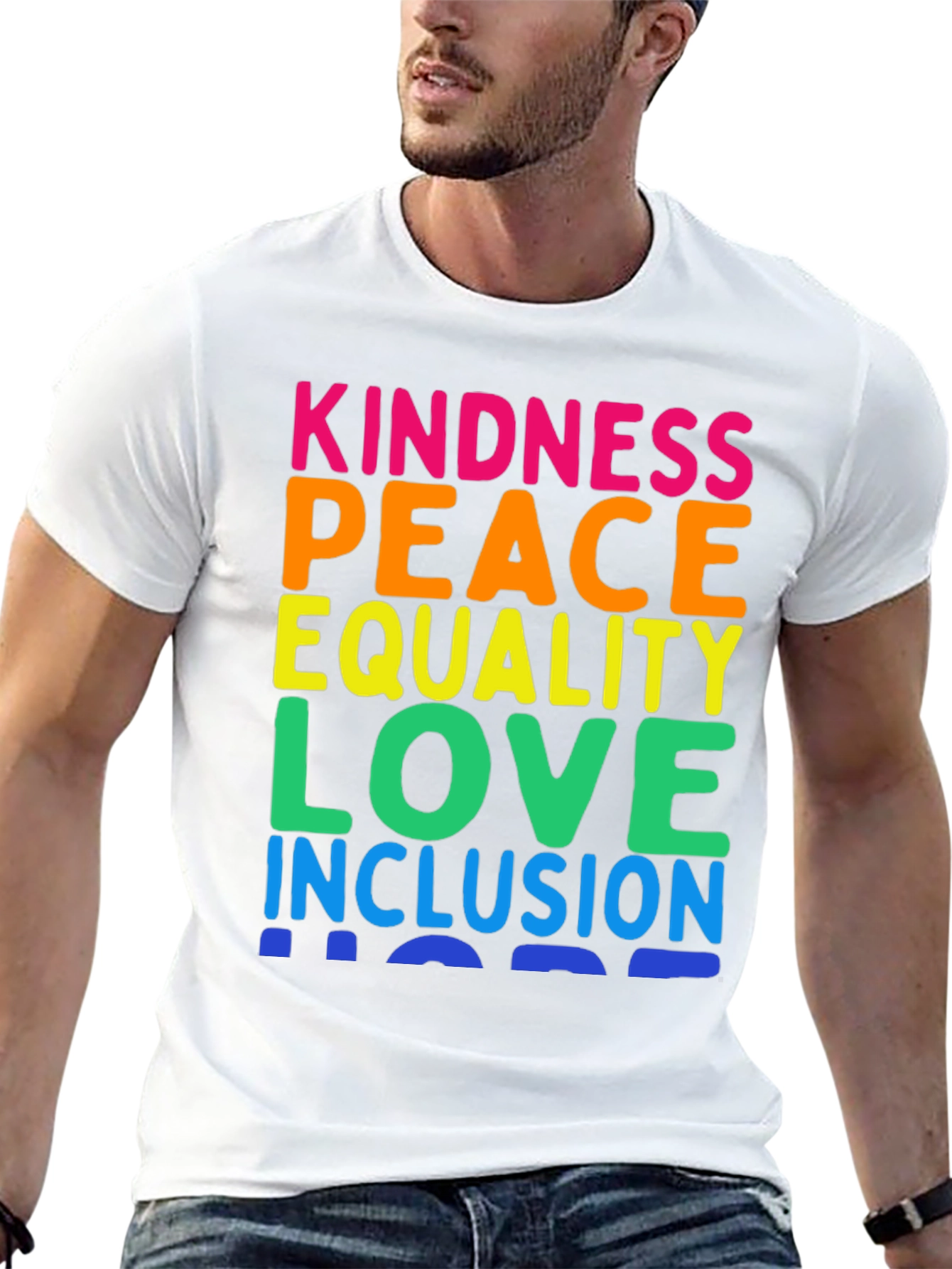 Kindness Peace Love Inclusion Rainbow T-Shirt
