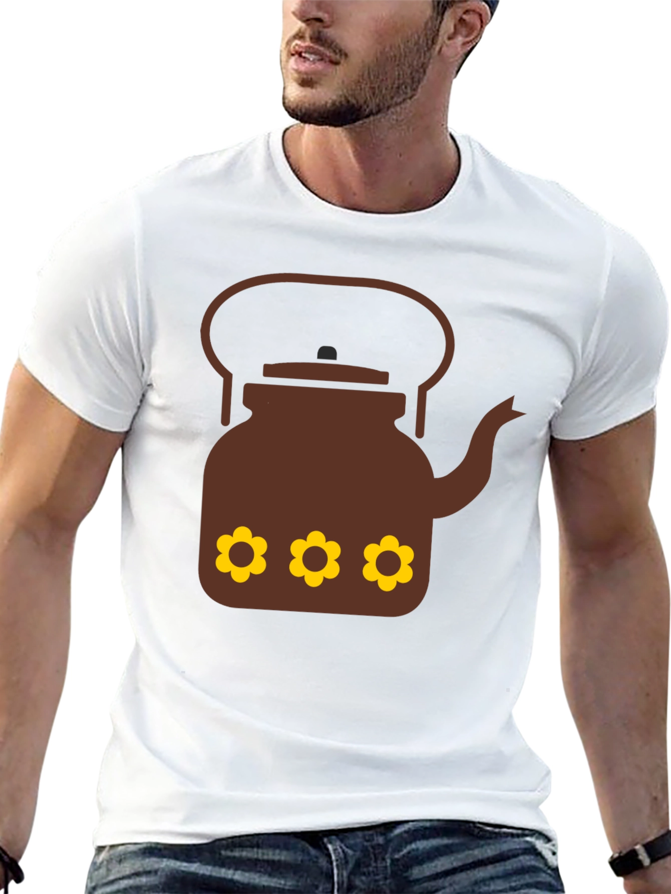 Retro Teapot Graphic T-Shirt - Funky Casual Tee