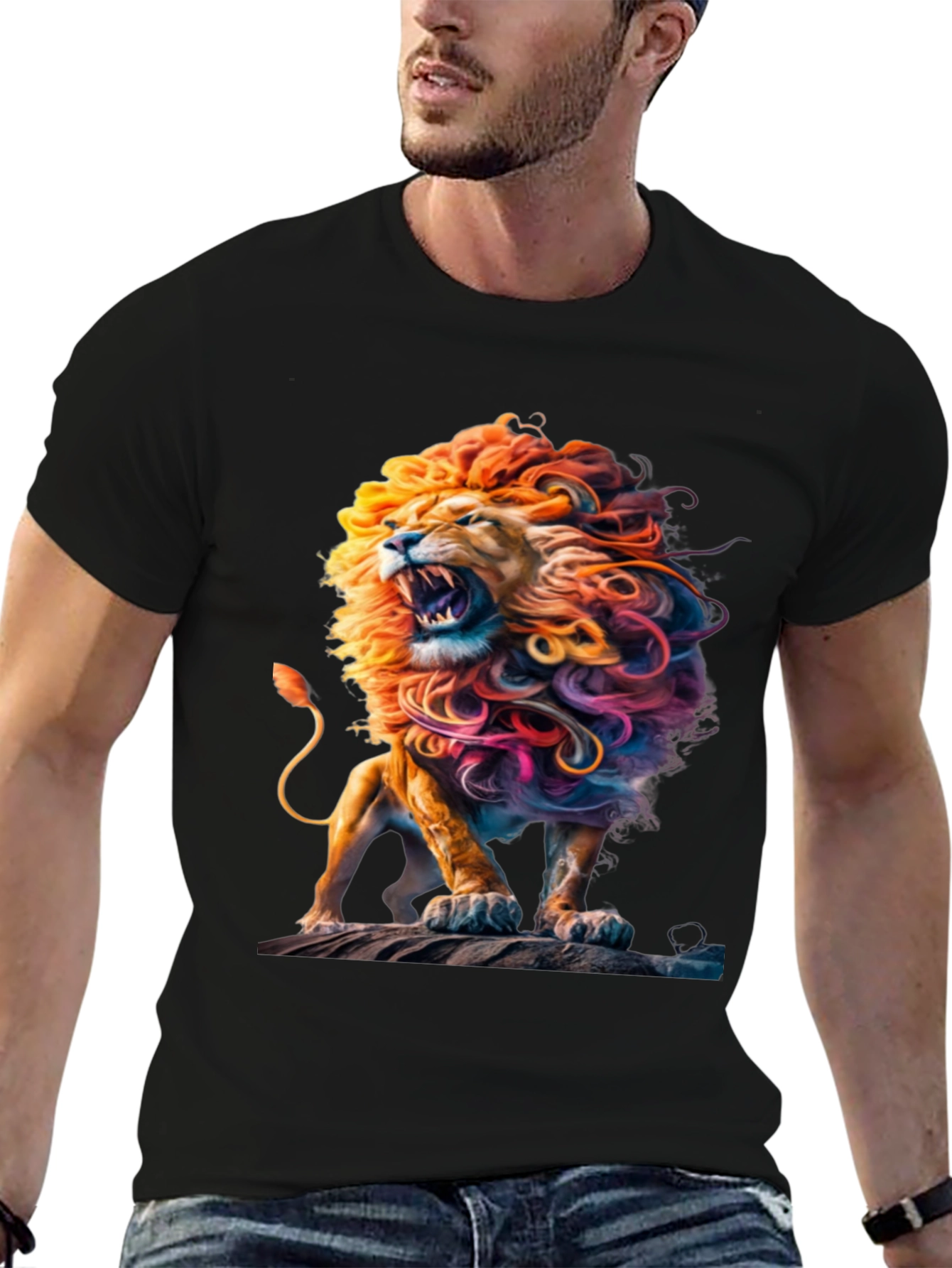 Roaring Lion Graphic Tee - Bold Animal Print