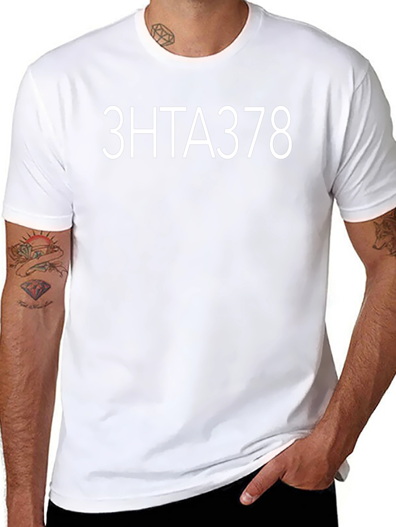 3HTA378 Black Tee - Modern Graphic Design