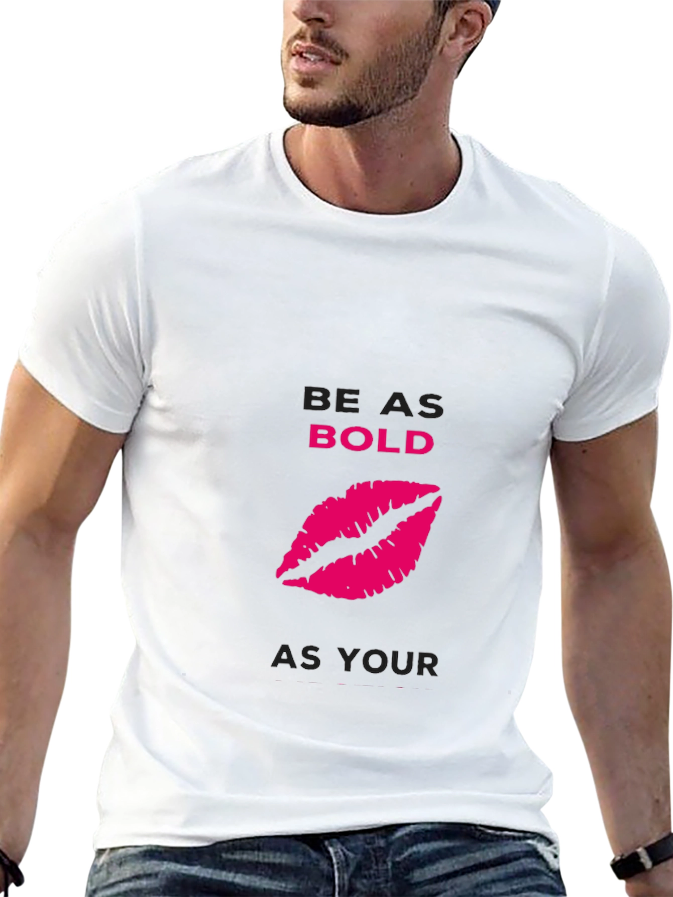 Bold Lips Graphic Black T-Shirt