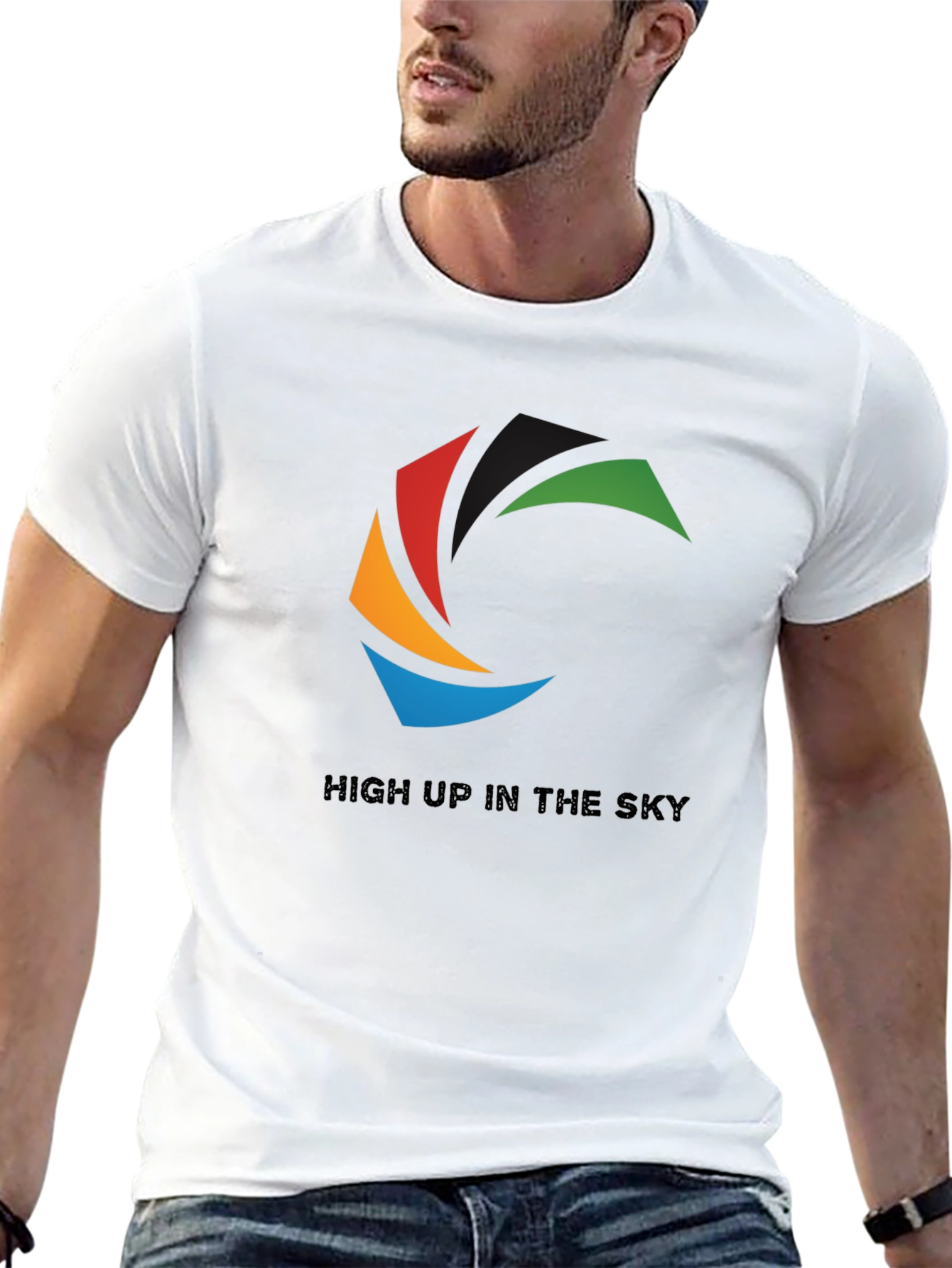 Abstract Graphic T-Shirt - High Up In The Sky