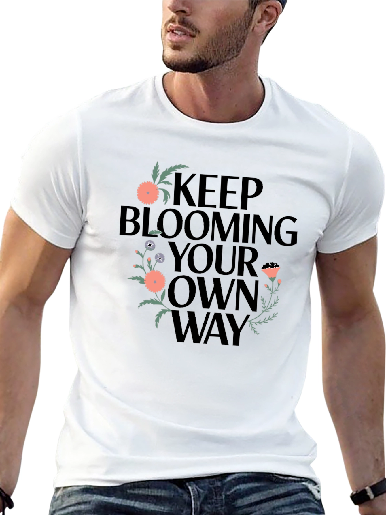 Keep Blooming Your Own Way Graphic Tee - Black
