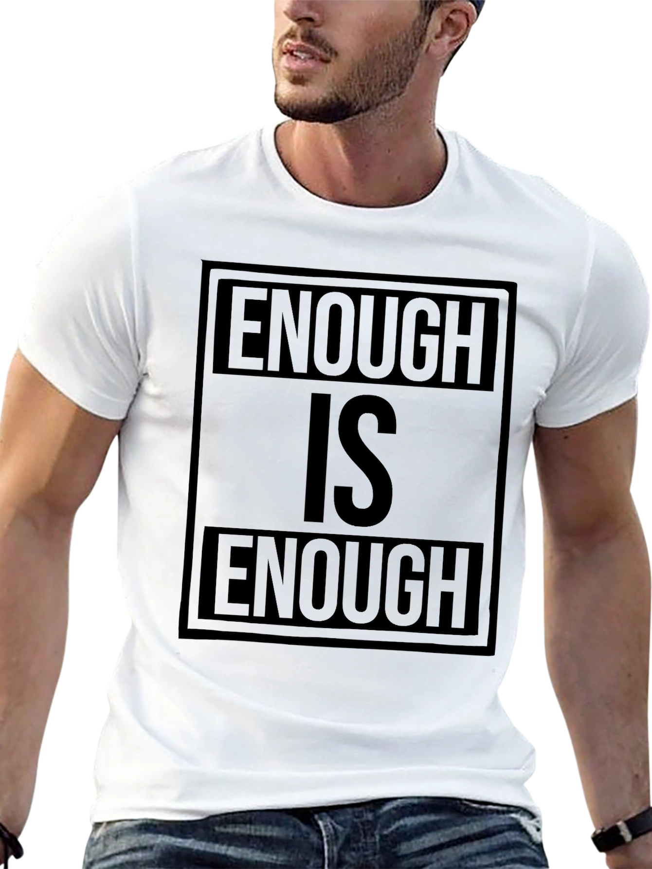 Enough is Enough Black Graphic T-Shirt