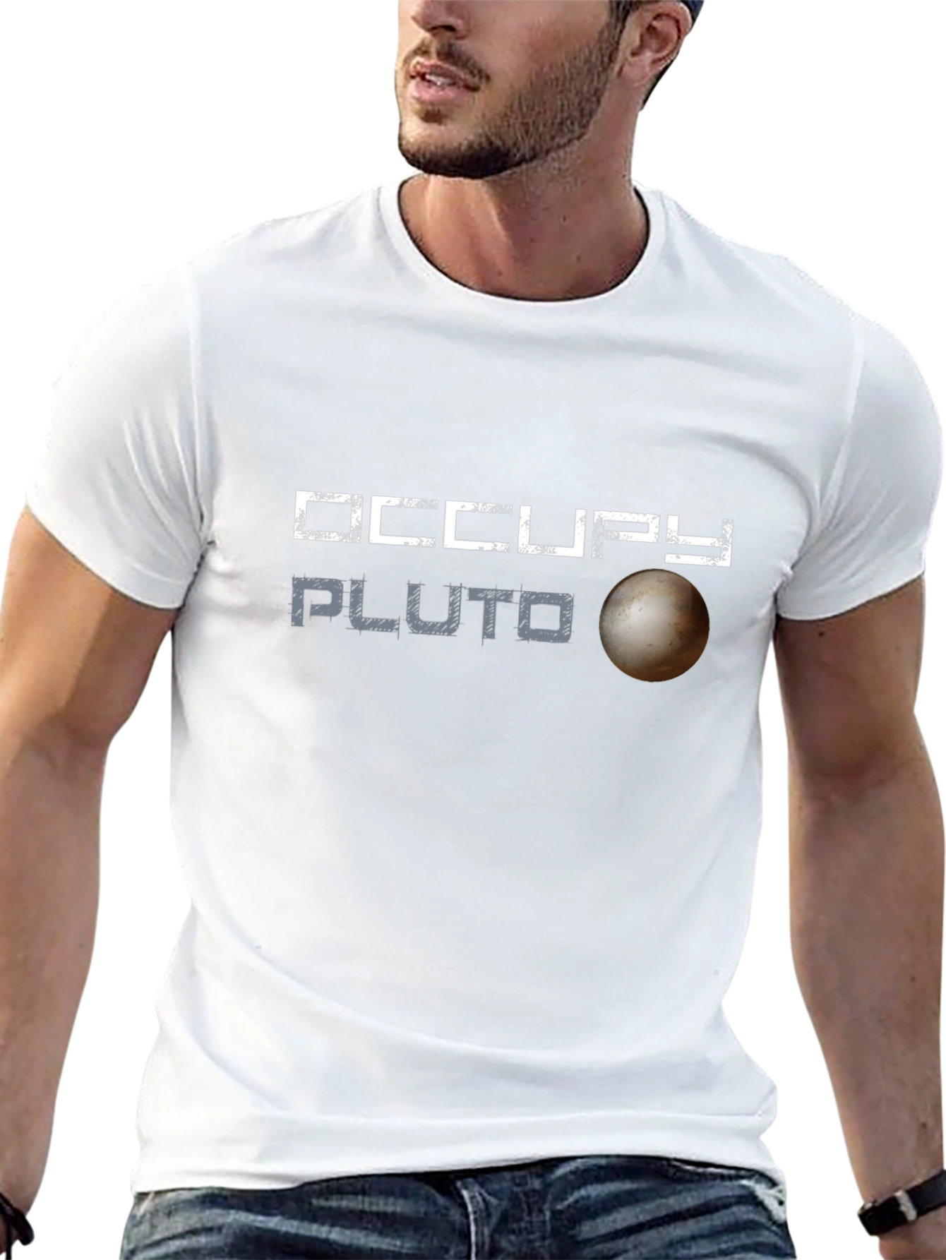 Occupy Pluto Graphic Tee - Space Exploration T-Shirt