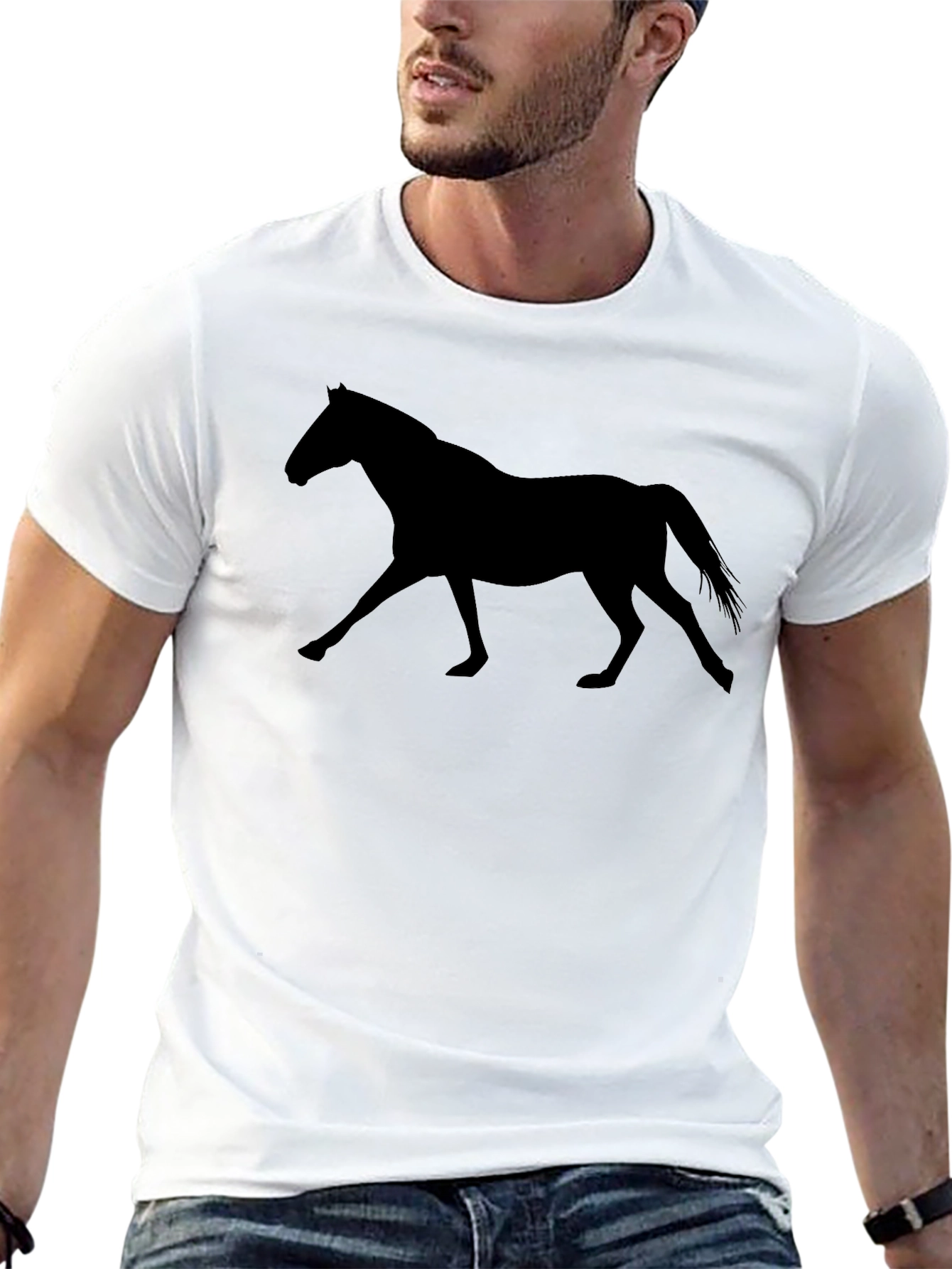 Black Horse Silhouette Graphic Tee