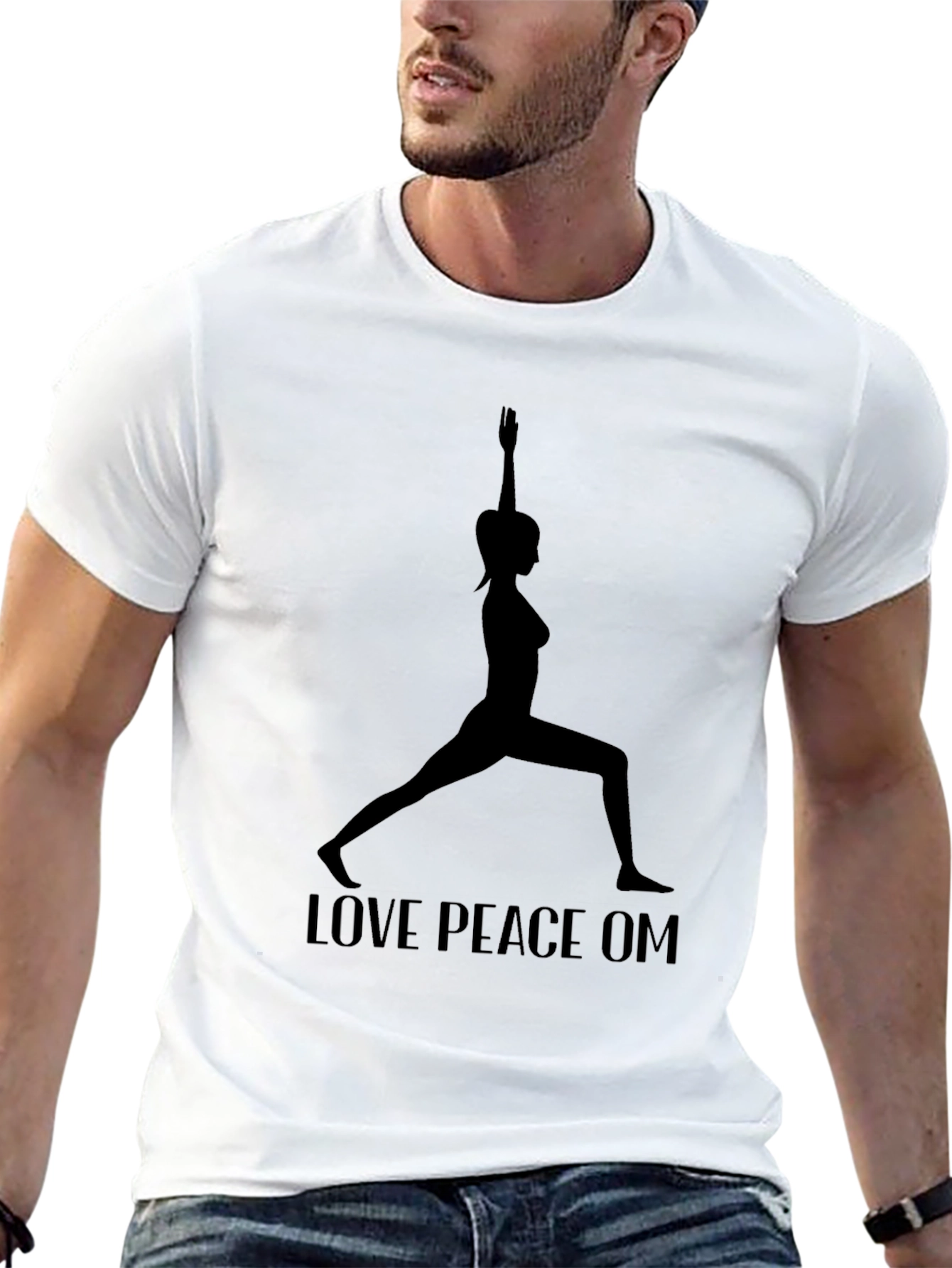 Yoga Silhouette Graphic Tee - Love Peace OM