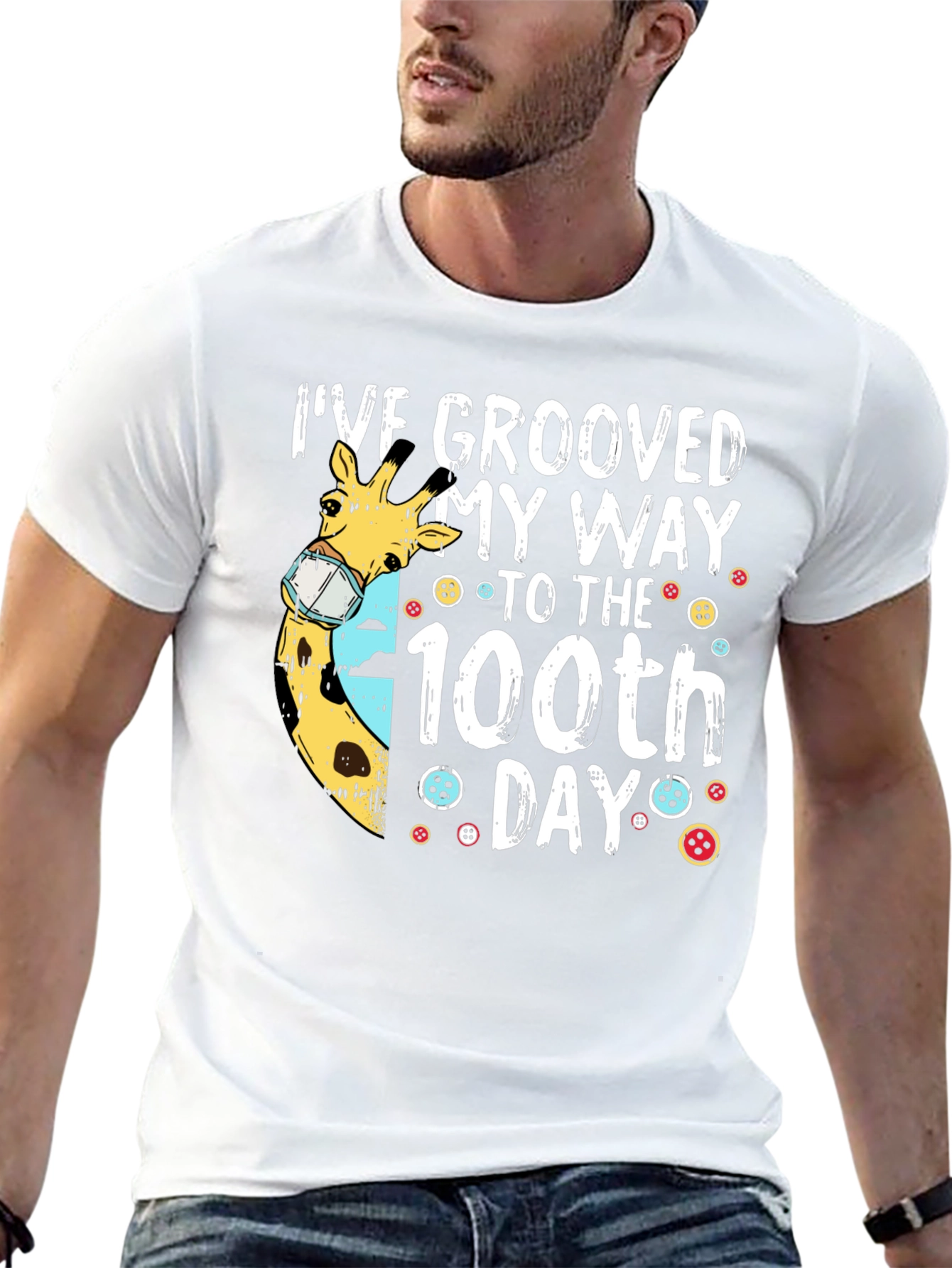 Groovy 100th Day Giraffe Tee