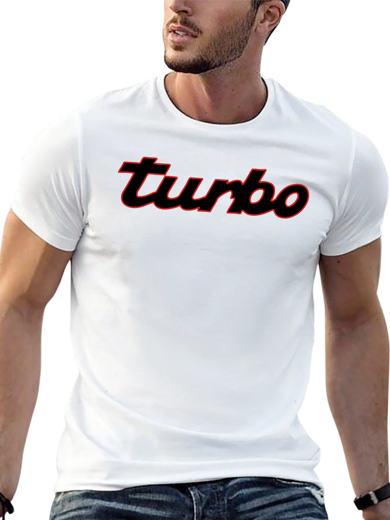 Turbo Graphic Tee - Black Cotton Short Sleeve