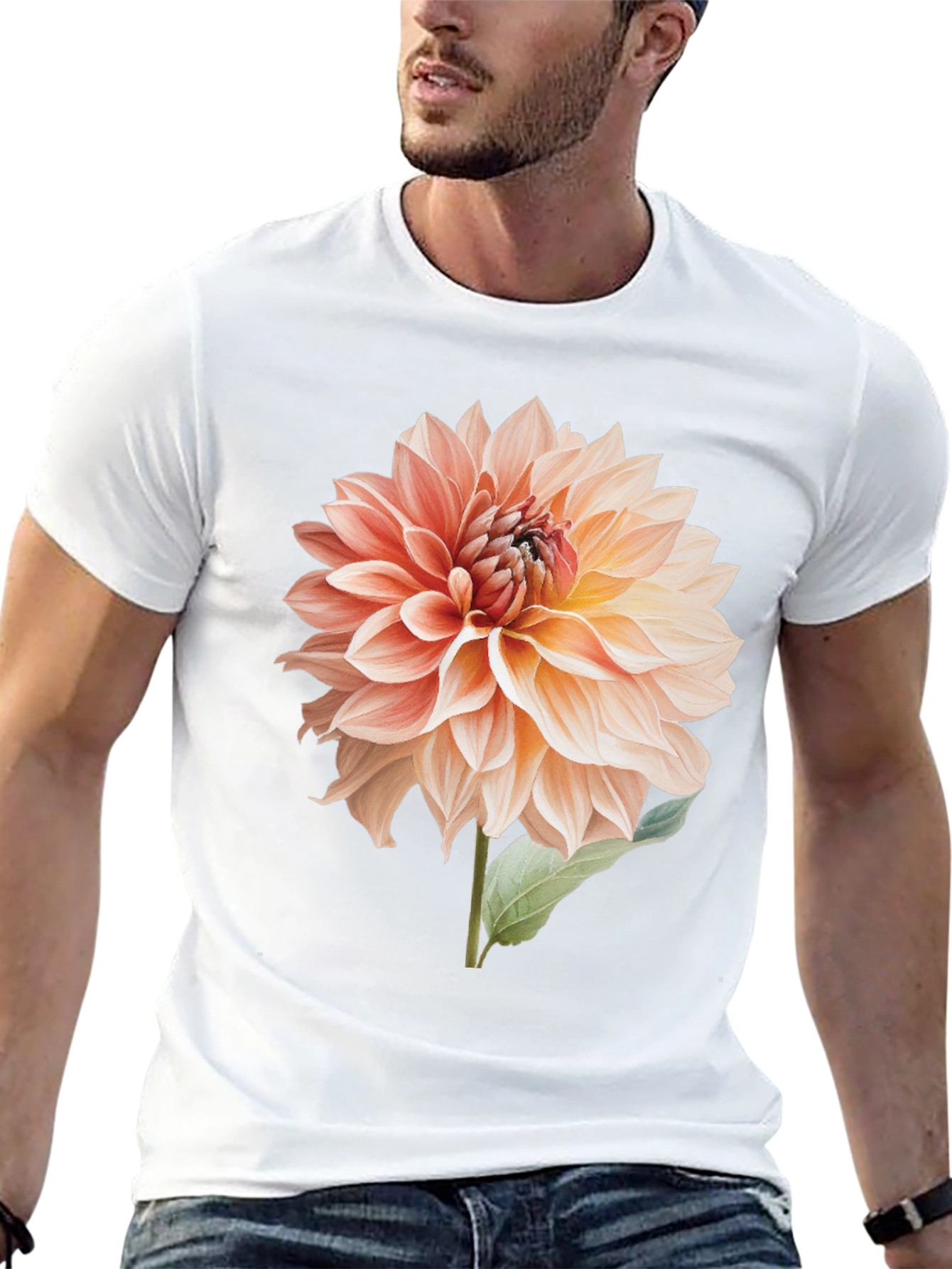 Floral Dahlia Graphic T-Shirt - Black