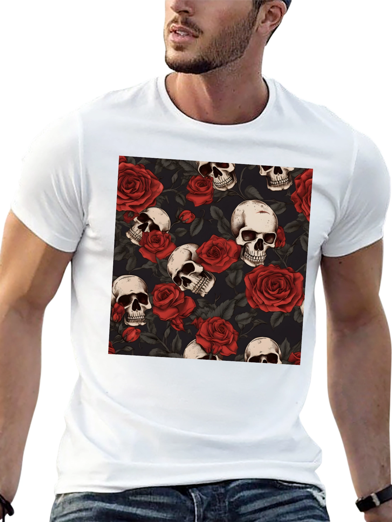 Skulls and Roses Graphic Tee