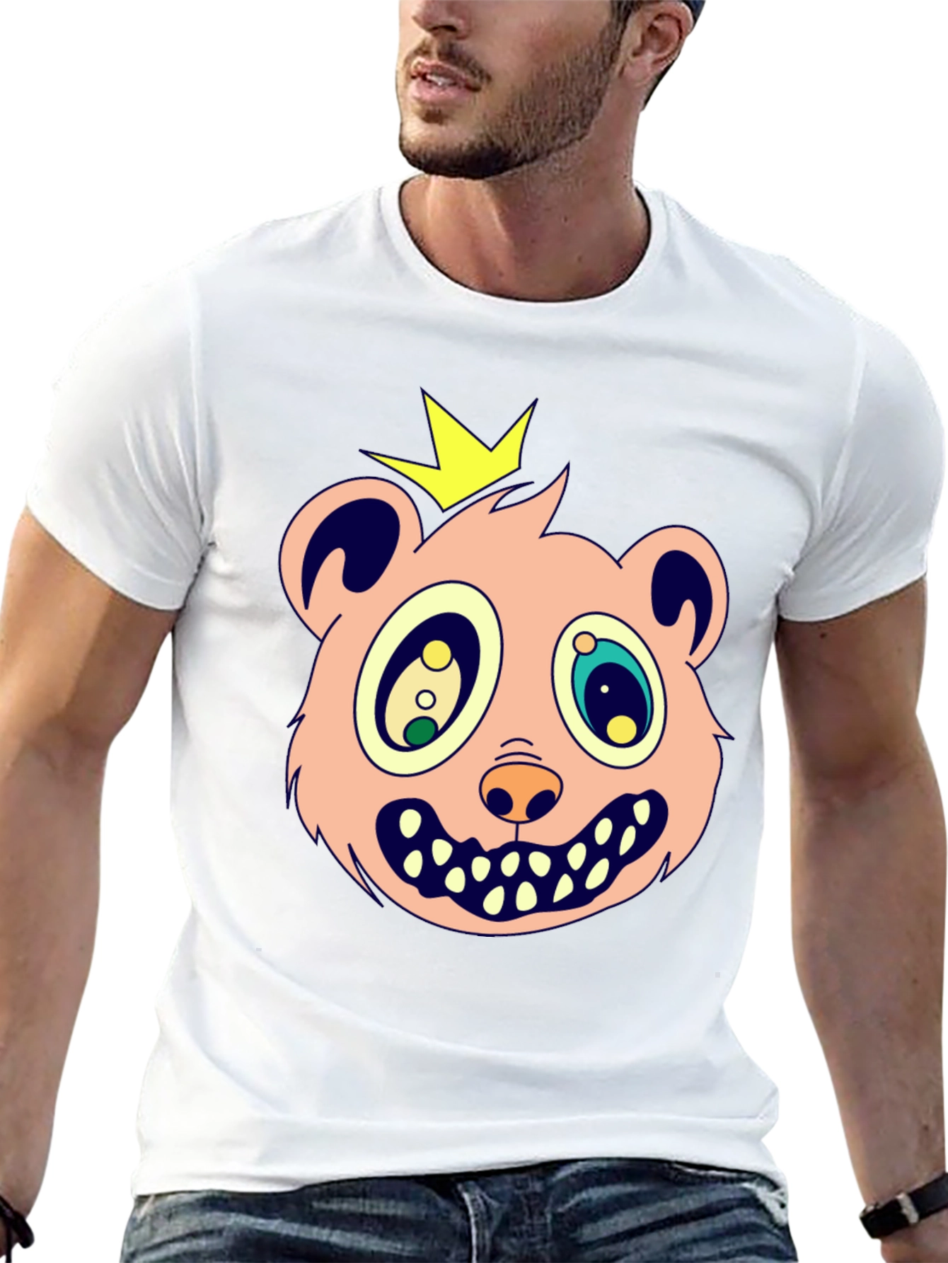Cartoon Bear King Graphic Tee