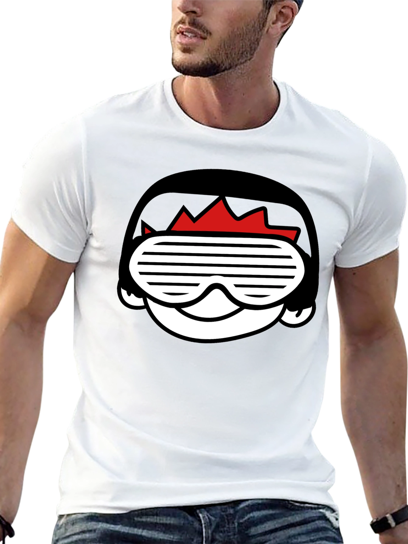 Cool Cartoon Graphic Black T-Shirt for Men