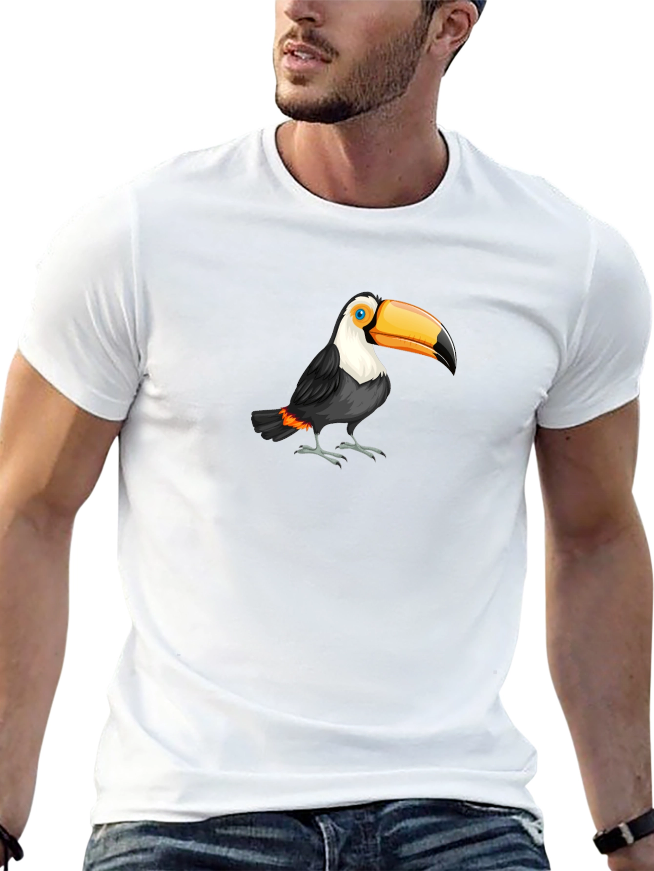 Toucan Graphic Print Black T-Shirt