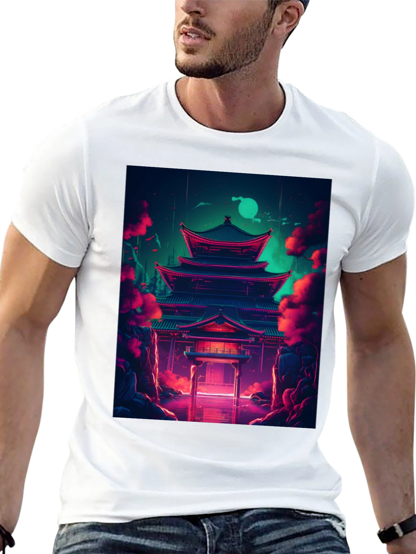 Neon Temple Graphic Tee