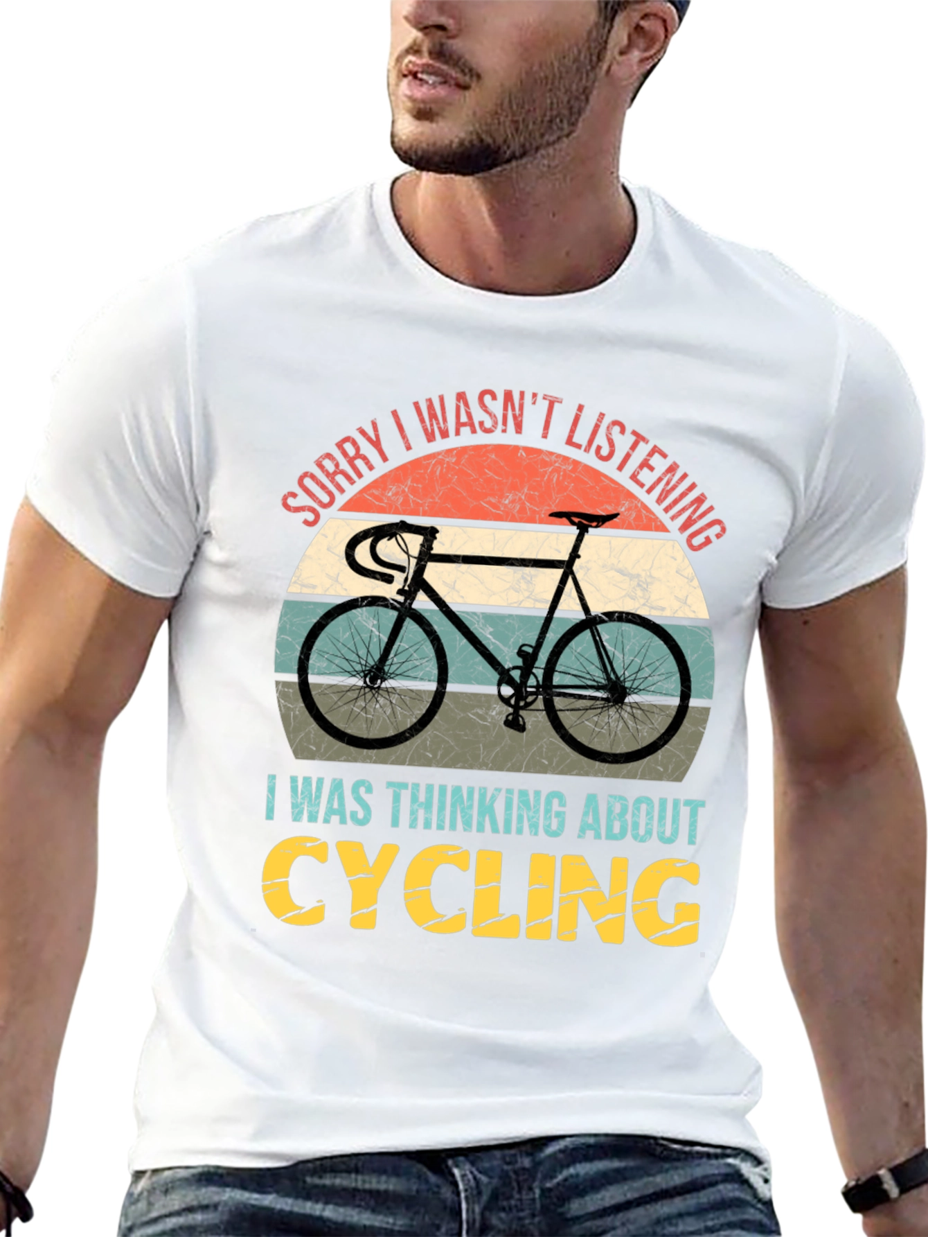Cycling Thought T-Shirt - Unisex Retro Design