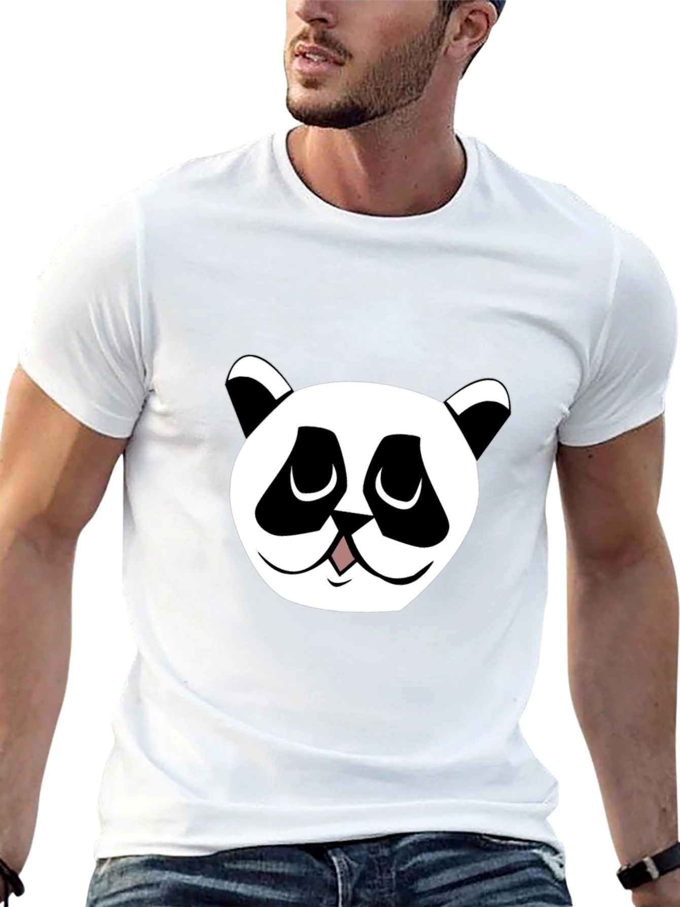 Panda Graphic Tee - Black Cotton Blend