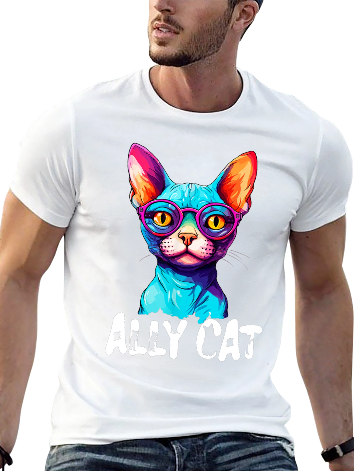 Ally Cat Graphic Tee - Cool Cat Design