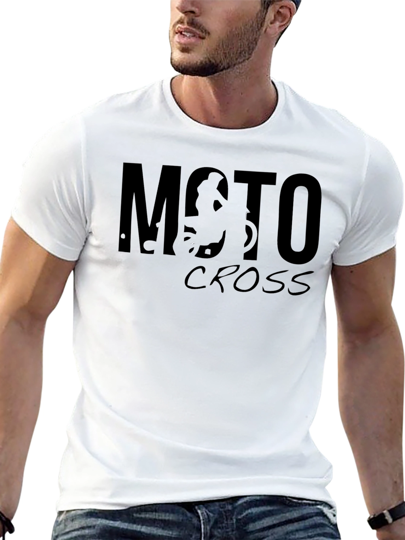 Moto Cross Graphic T-Shirt - Black