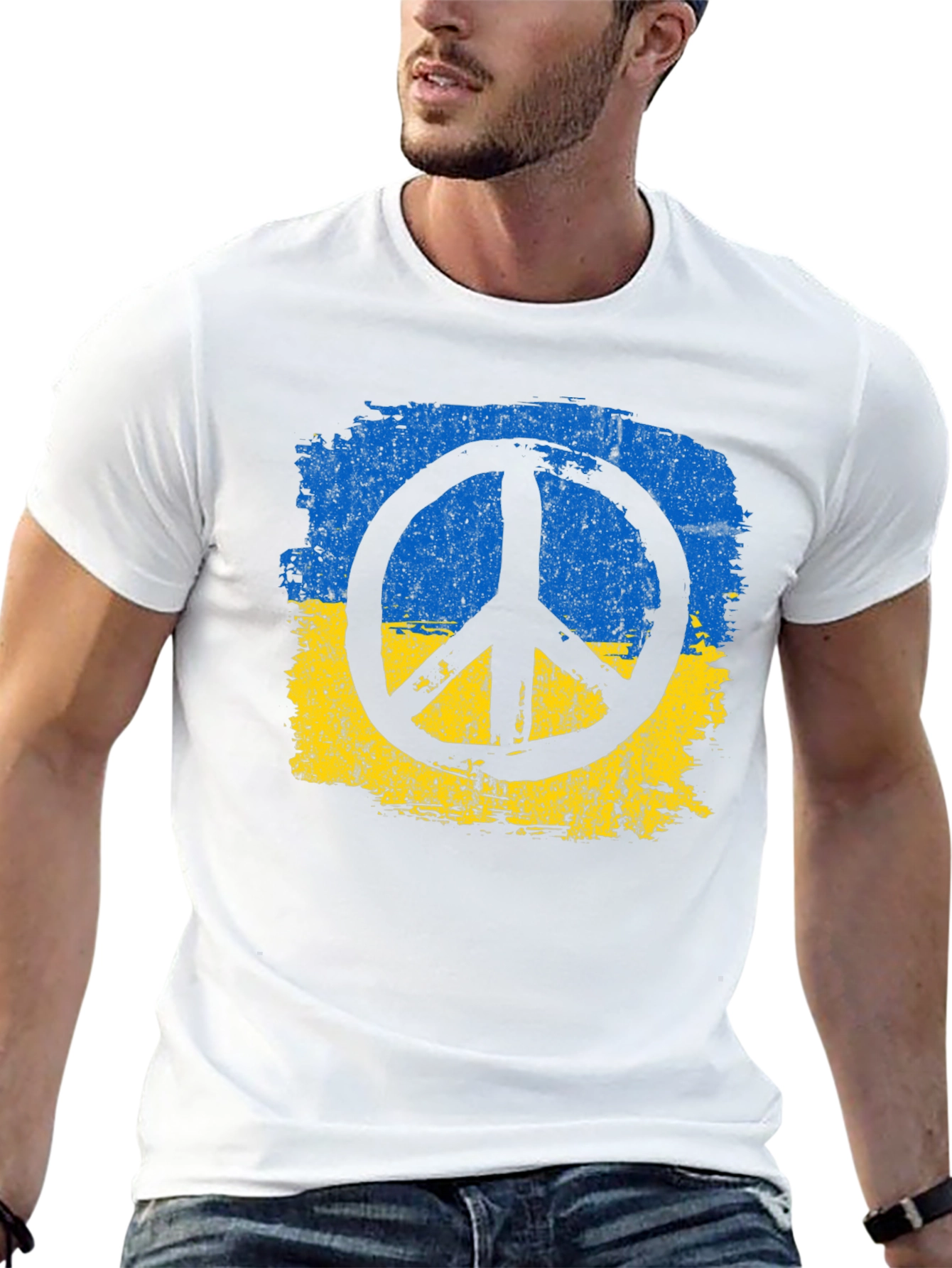 Ukraine Peace T-Shirt - Black Cotton Tee